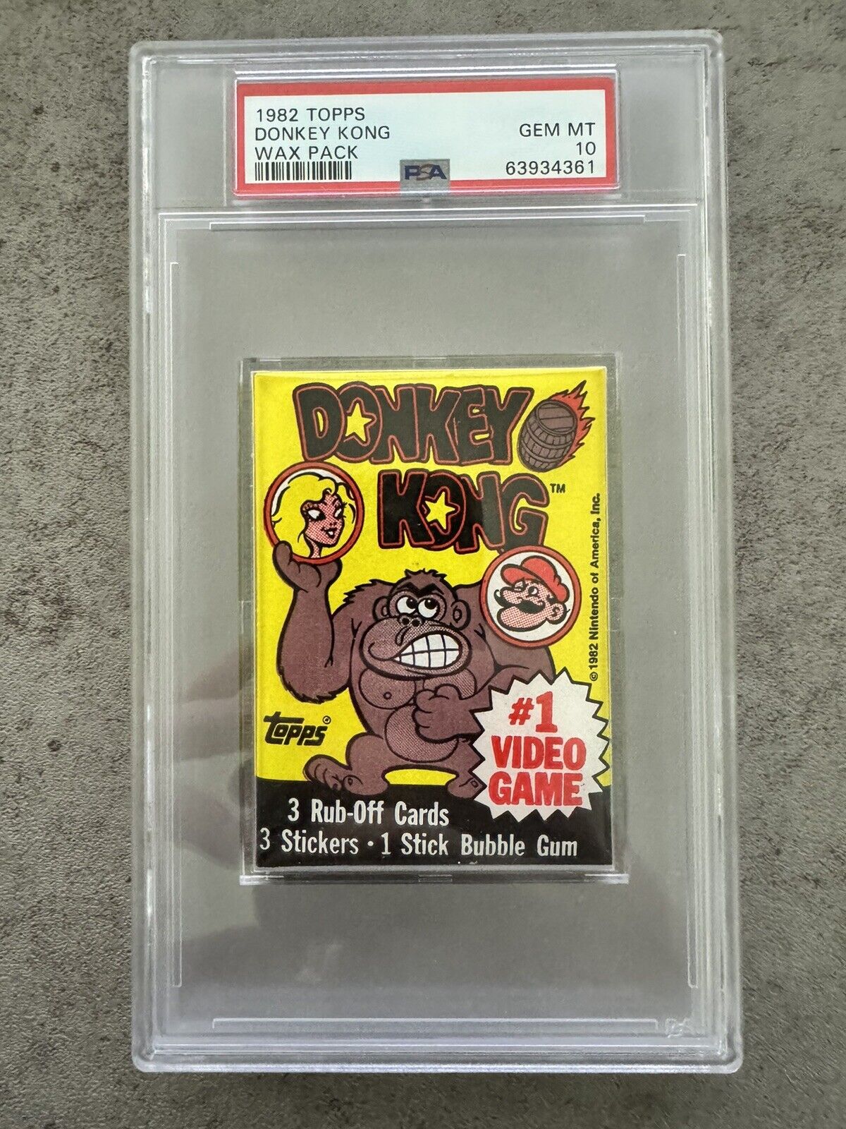 1982 Topps DONKEY KONG Wax Pack PSA 10 💎- POP 1 - Mario Nintendo Stickers Gum
