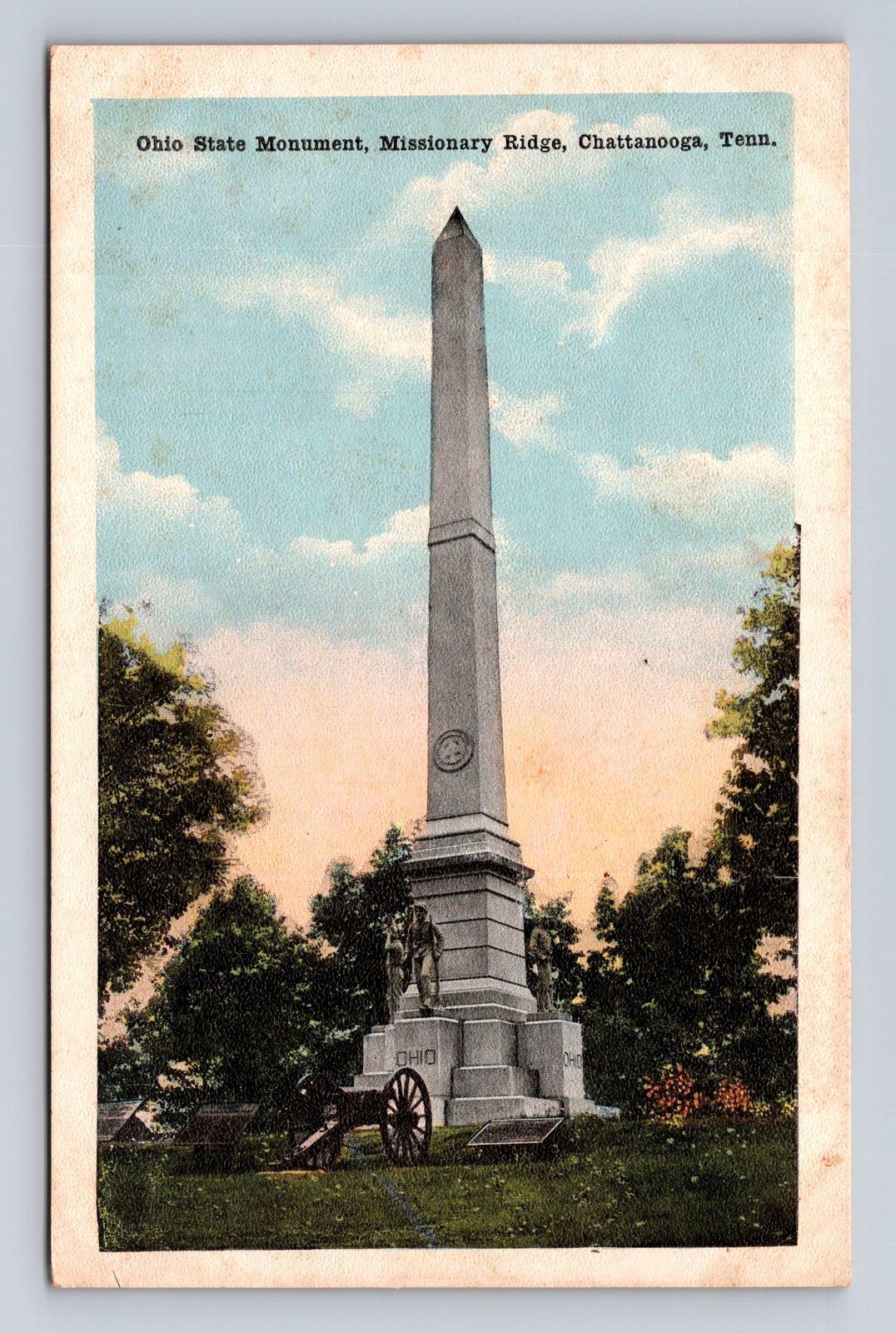 Chattanooga TN-Tennessee, Missionary Ridge, Ohio State Monument Vintage Postcard