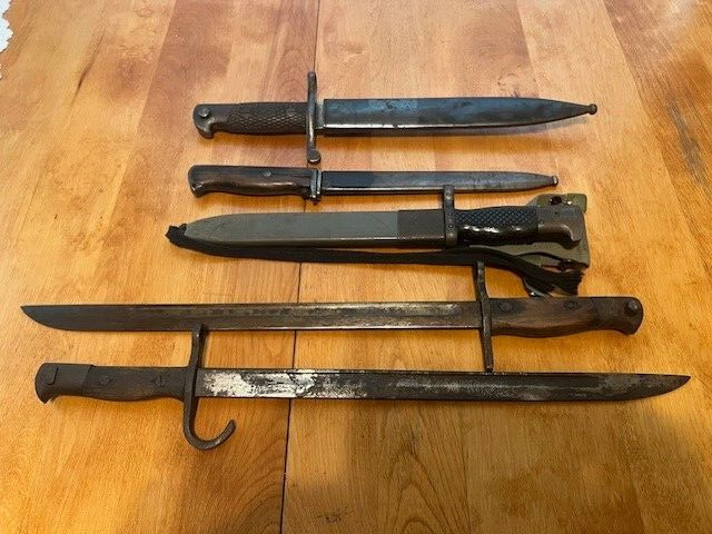 Vintage Military Bayonets ,Japanese, Spanish, Norwegan