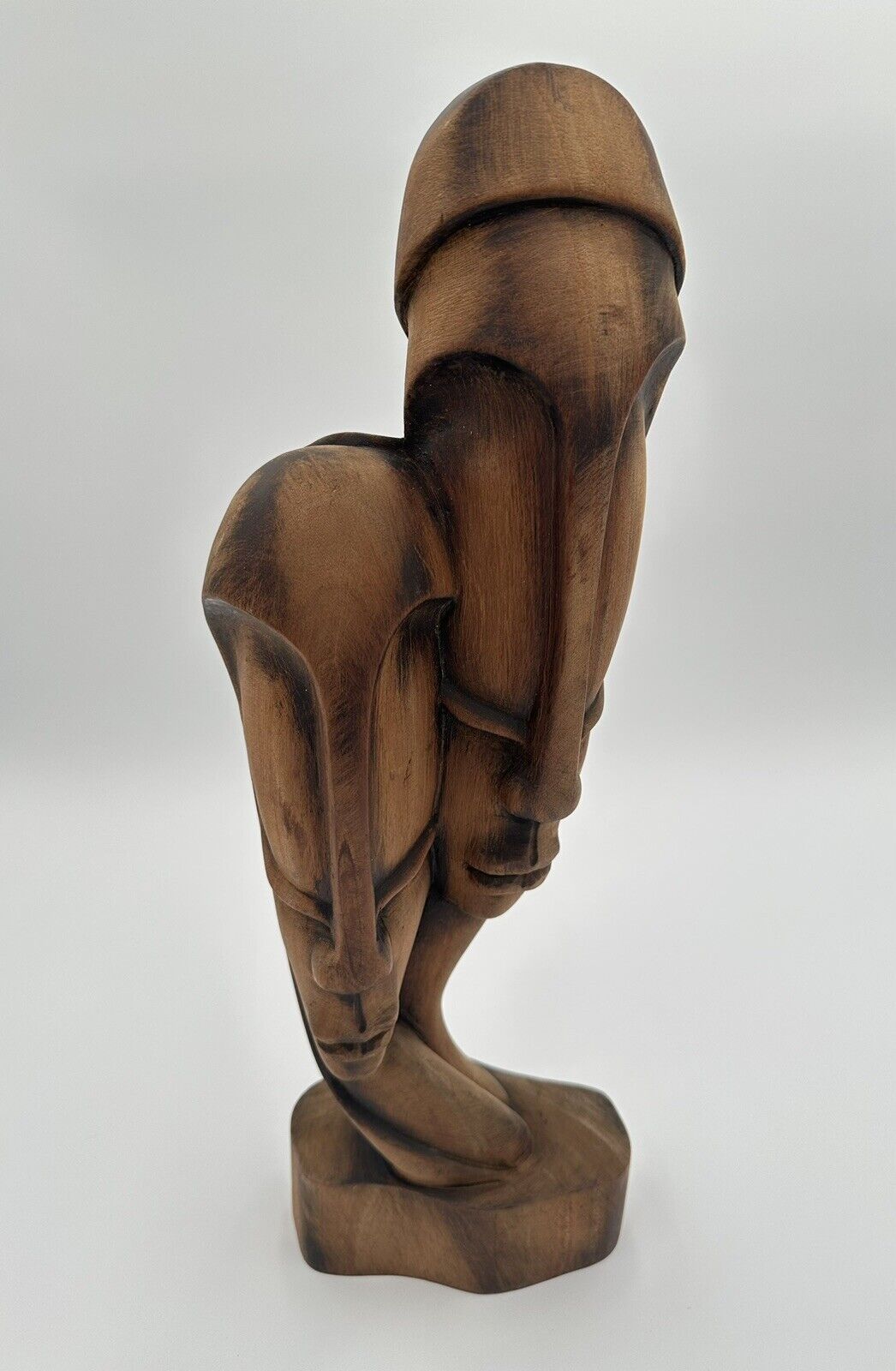 Andre Decembre Carved Teak Wood Sculpture / Carving - Lamoureuse