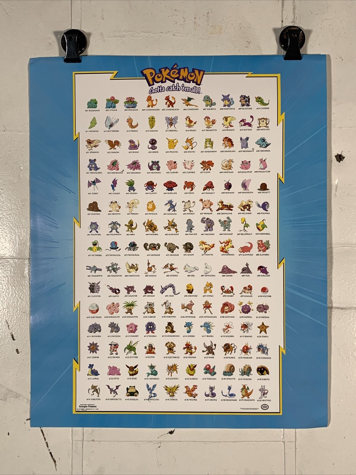 Vintage 1998 Scorpio #326a Pokemon Gotta Catch 'Em All Poster