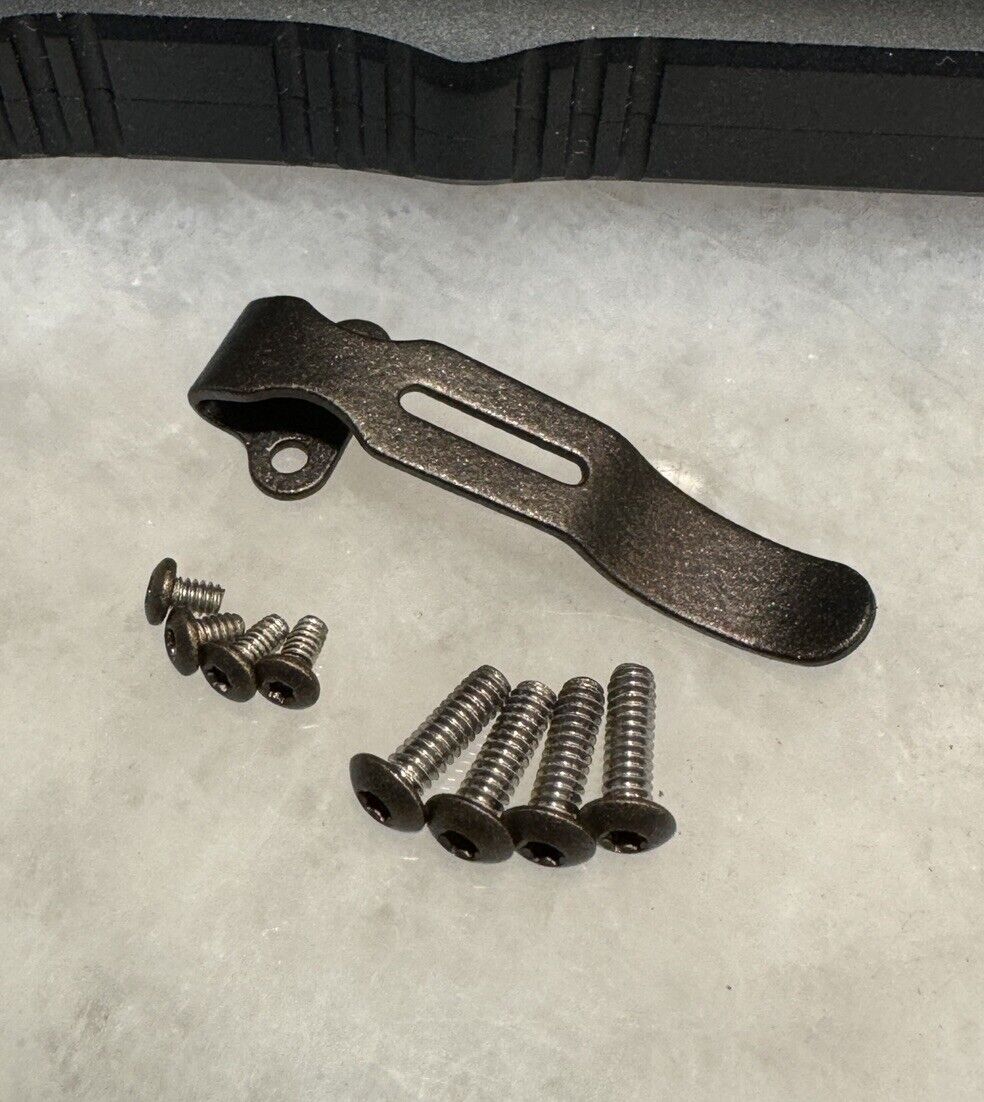 Dark Vintage Bronze Pocket Clip & Torx Screws For Streamlight Wedge 88810 88811