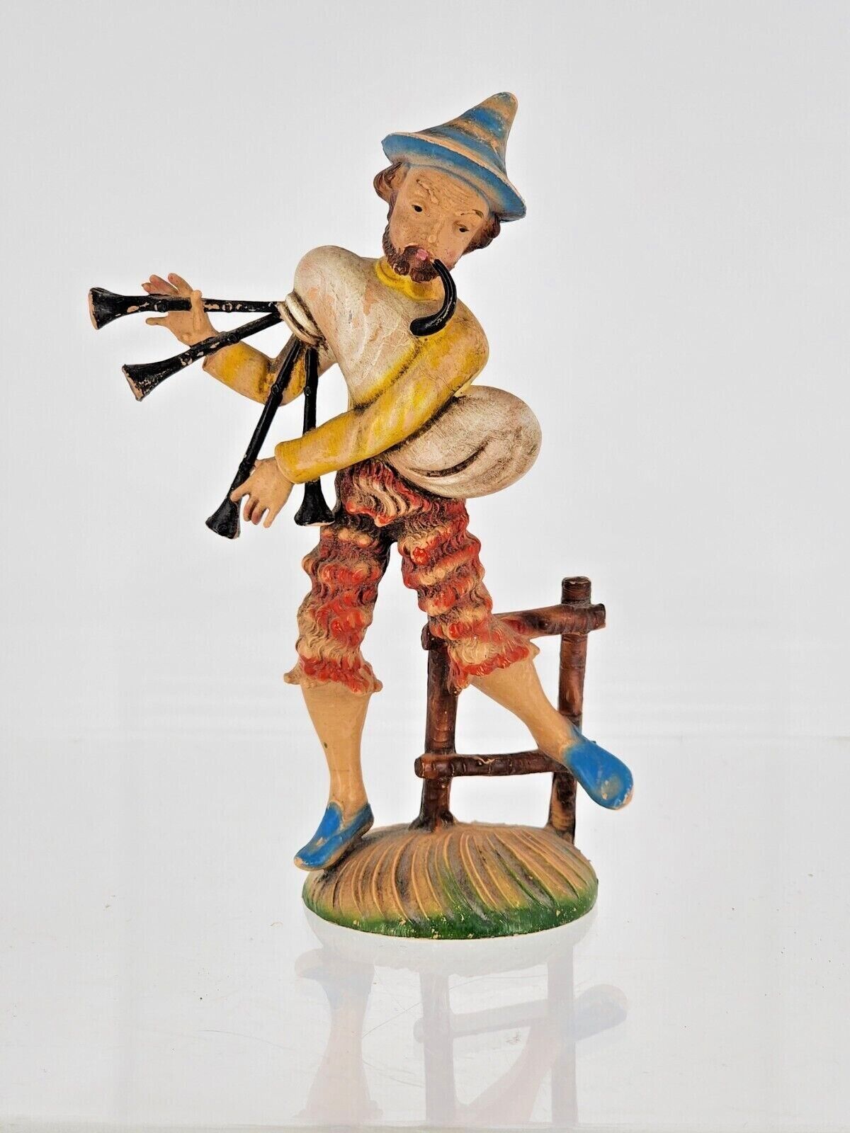 Norleans Vintage Italian Figurine Piper Bagpipes Plastic 5.5 inch