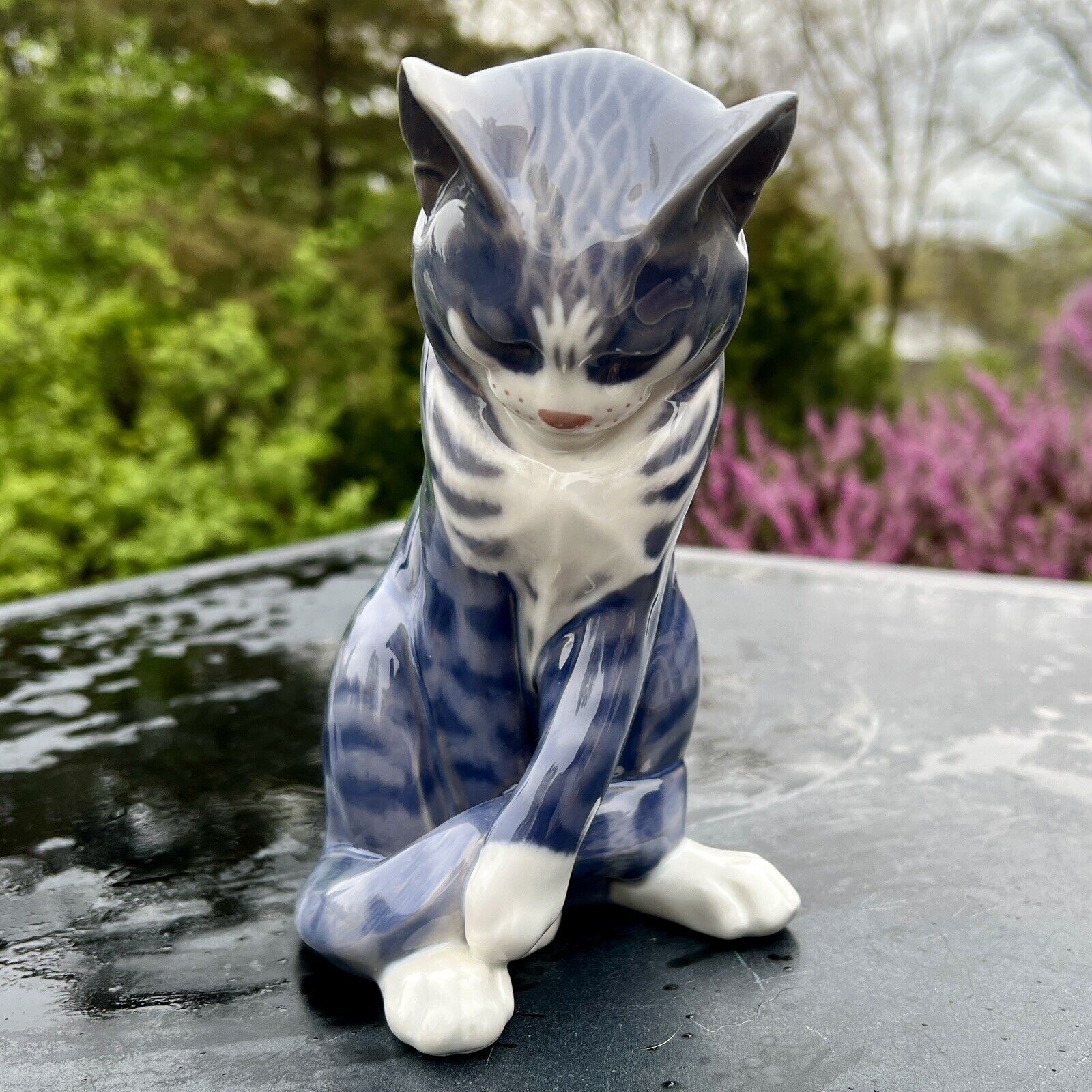 Royal Copenhagen Grey Tabby Cat Playing 7 1/2\
