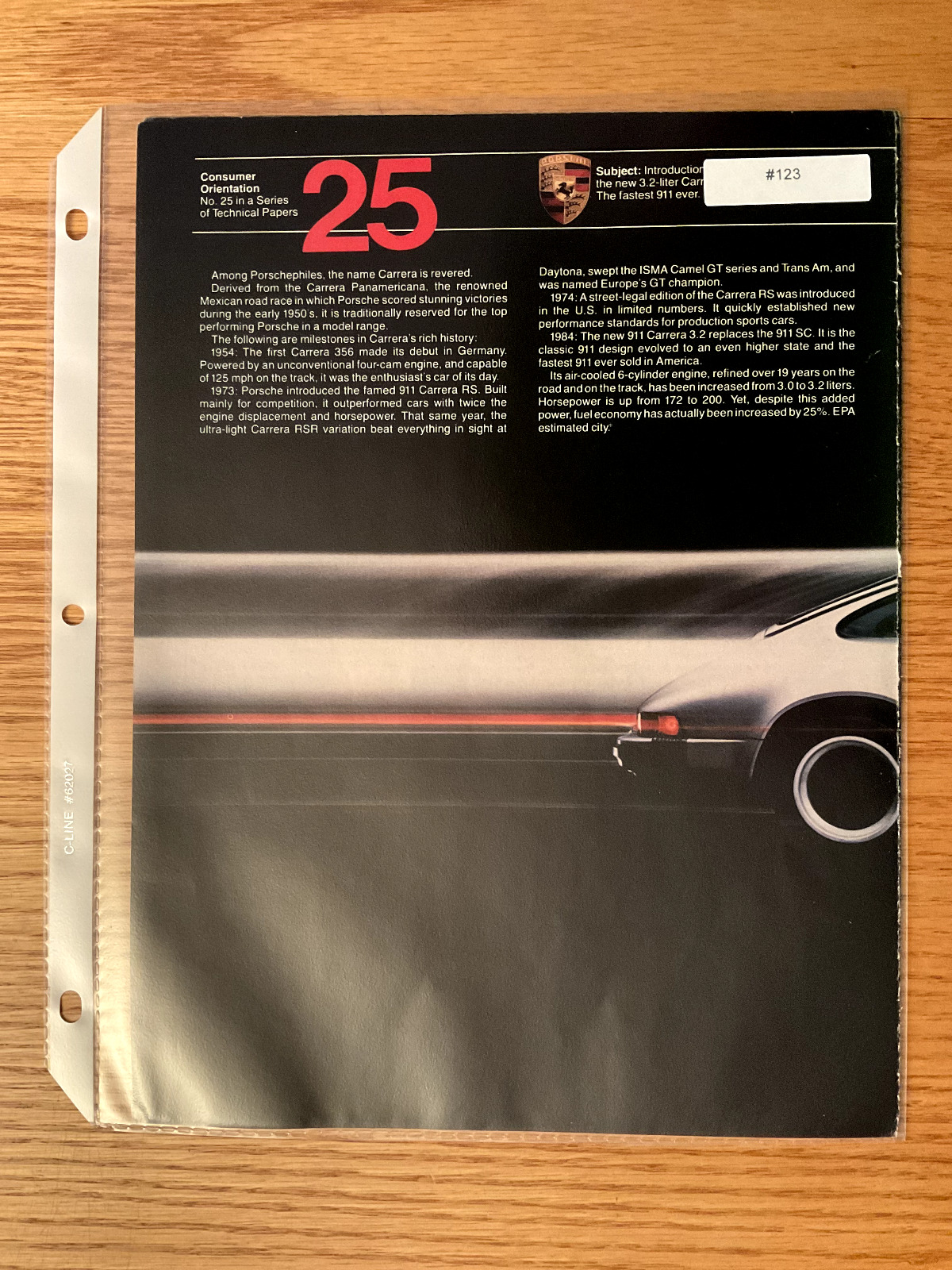 PorscheAdv#123 #25 in a Series Advertisement 1983 Porsche 911 Carrera 2 page 1pc