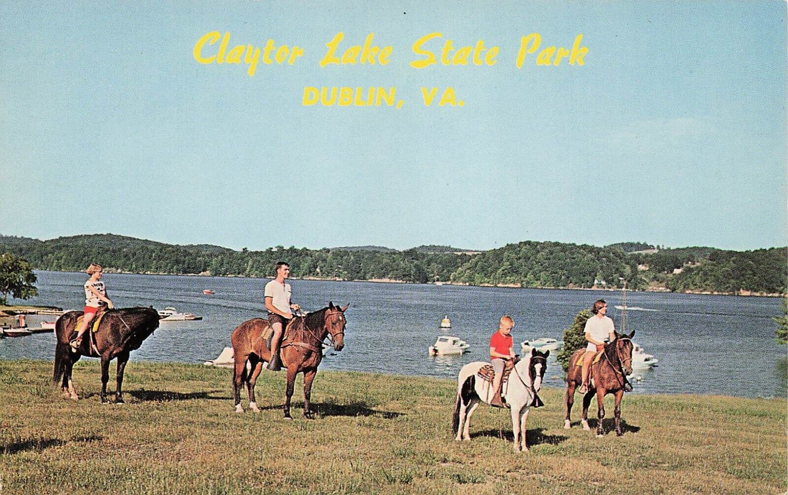 Dublin VA Virginia Claytor Lake State Park Appalachian Power Vtg Postcard E15