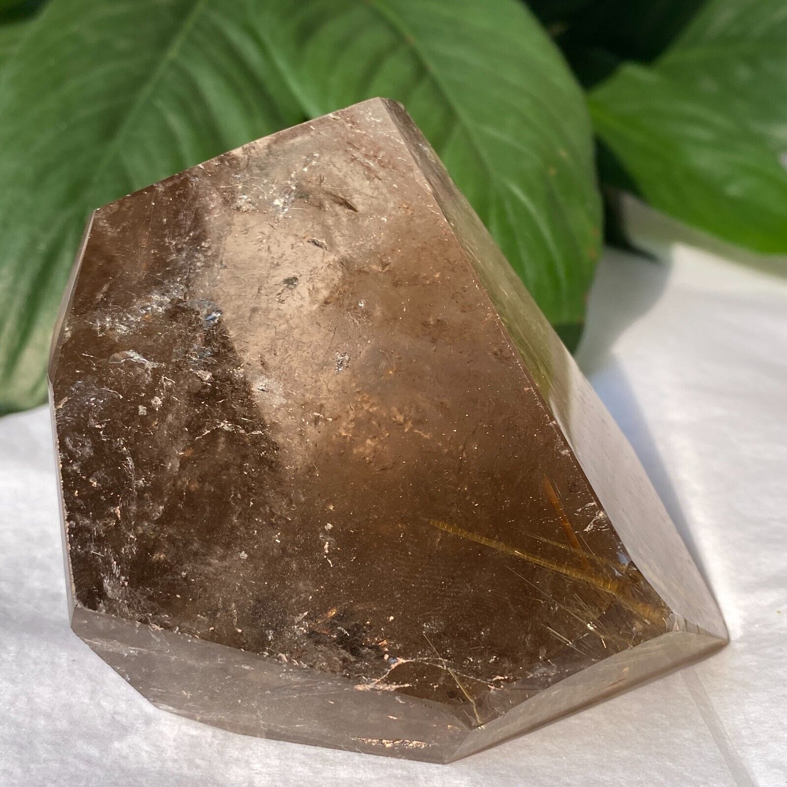 326g Natural Rutile Smoky Quartz Freeform Crystal Quartz Gift Healing Reiki