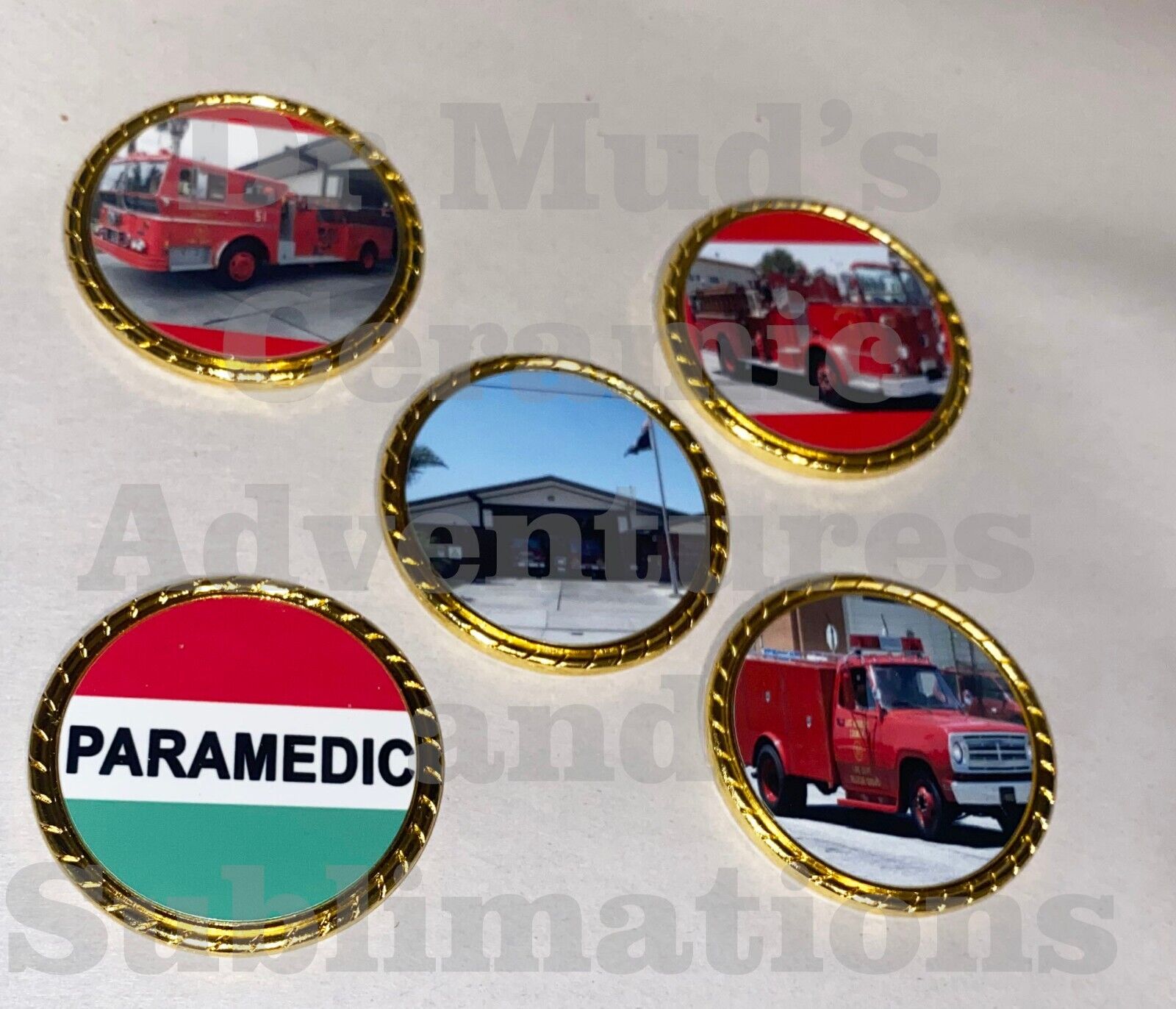 Set of 5 Squad 51 Station 51 Engines 51 LA County Fire Dept Paramedic coins