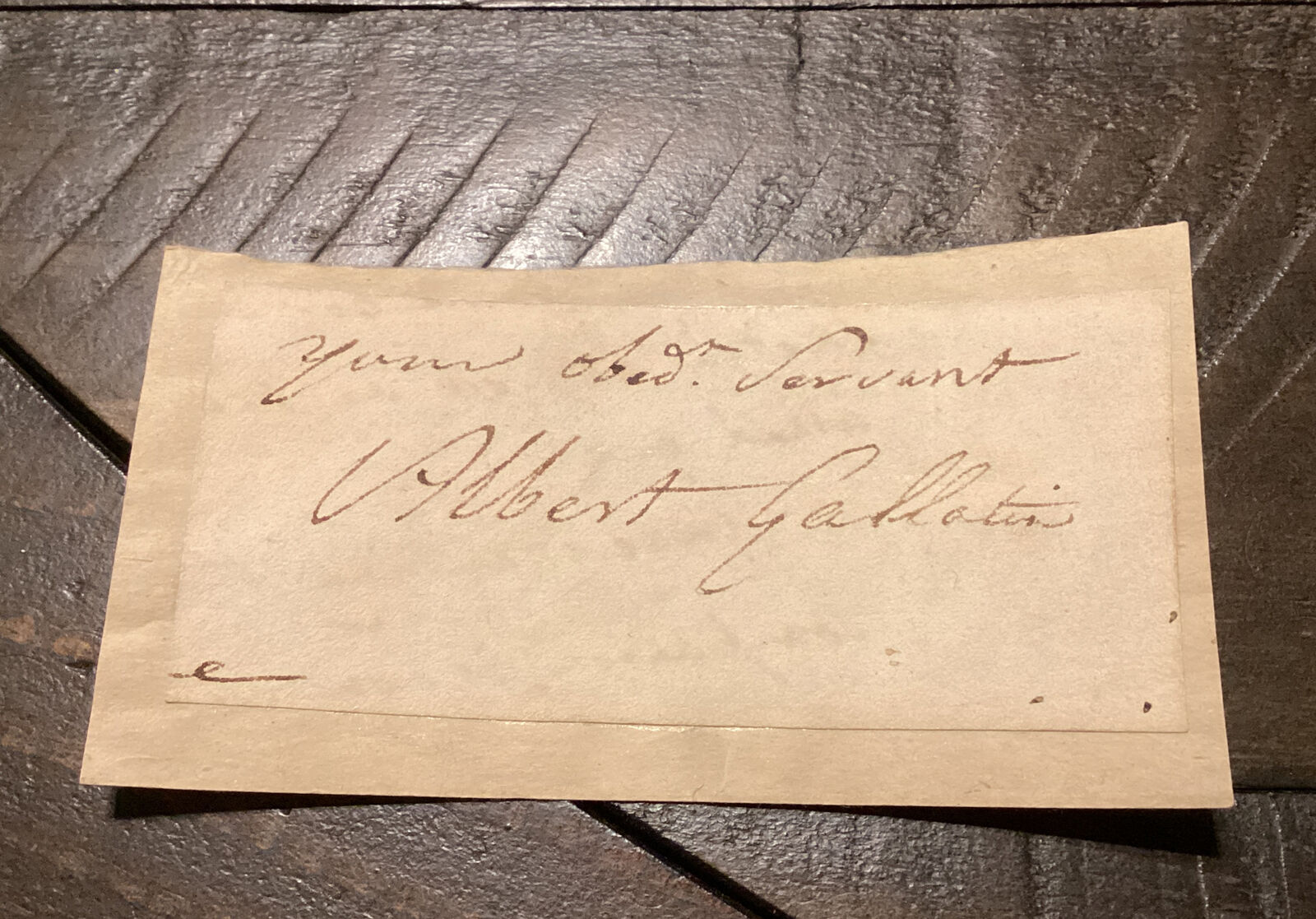 ALBERT GALLATIN Jeffersons Secretary Of The Treasury Clipped Signature Signed