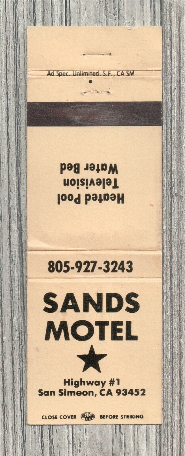 Matchbook Cover-Sands Motel San Simeon California-1080