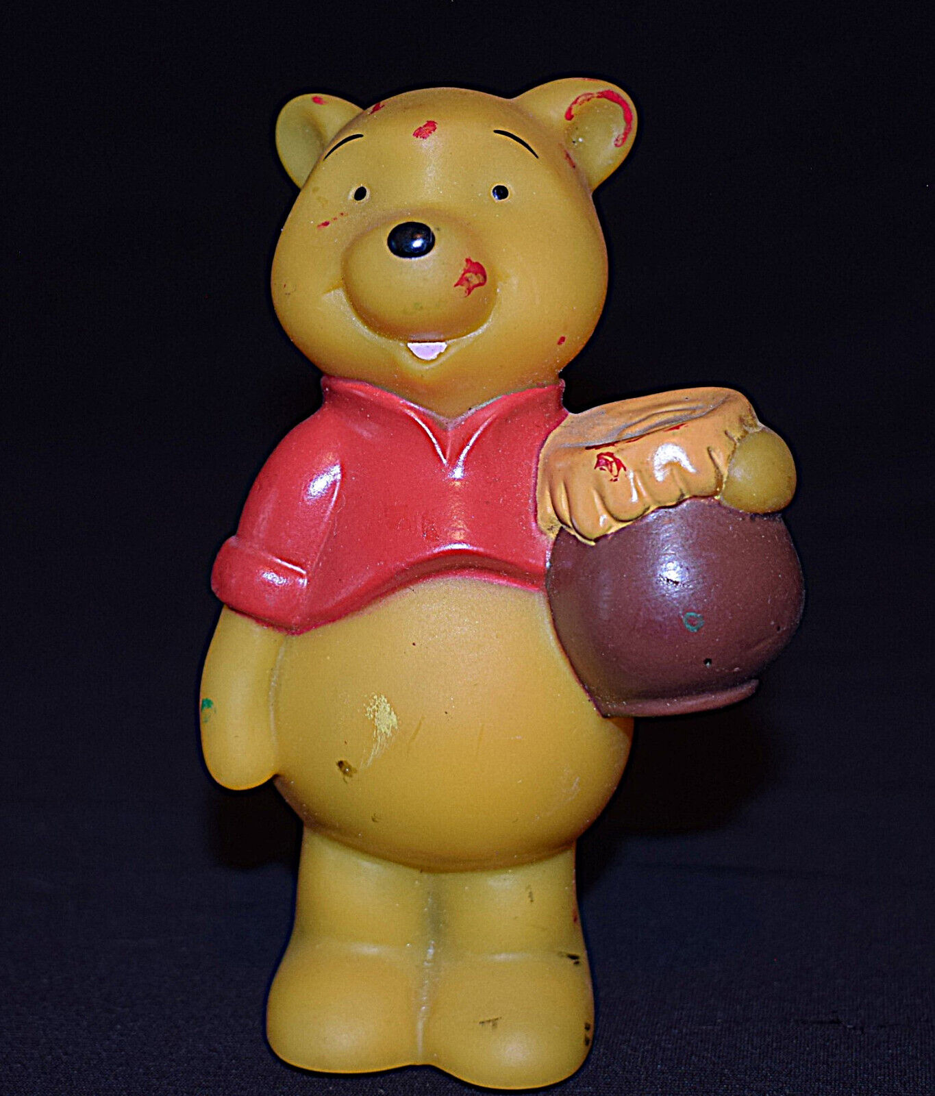 VTG Disney Winnie Pooh Bear Figurine Hunny Pot Honey 4.5 x 2.75 inches ~ Plastic