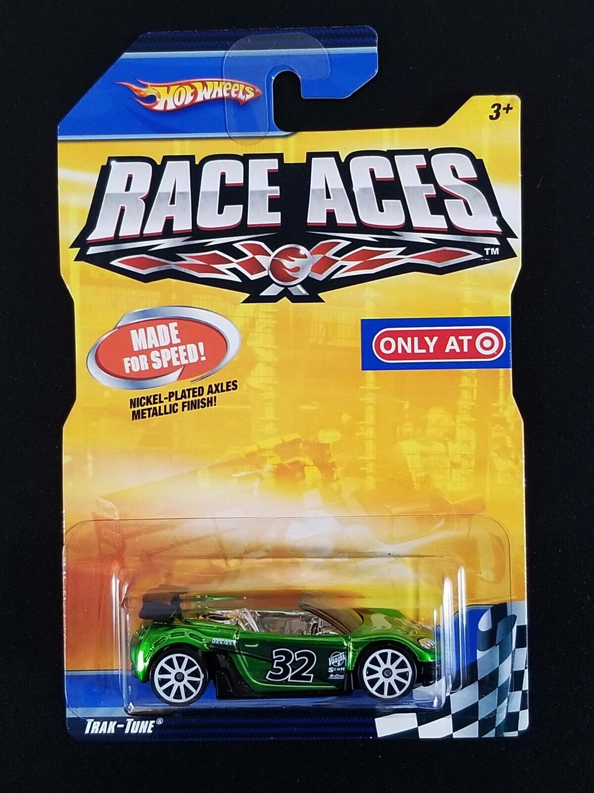 Hot Wheels Trak-Tune Chrome / 2008 / Race Aces Target Exclusive / Rare HTF Green