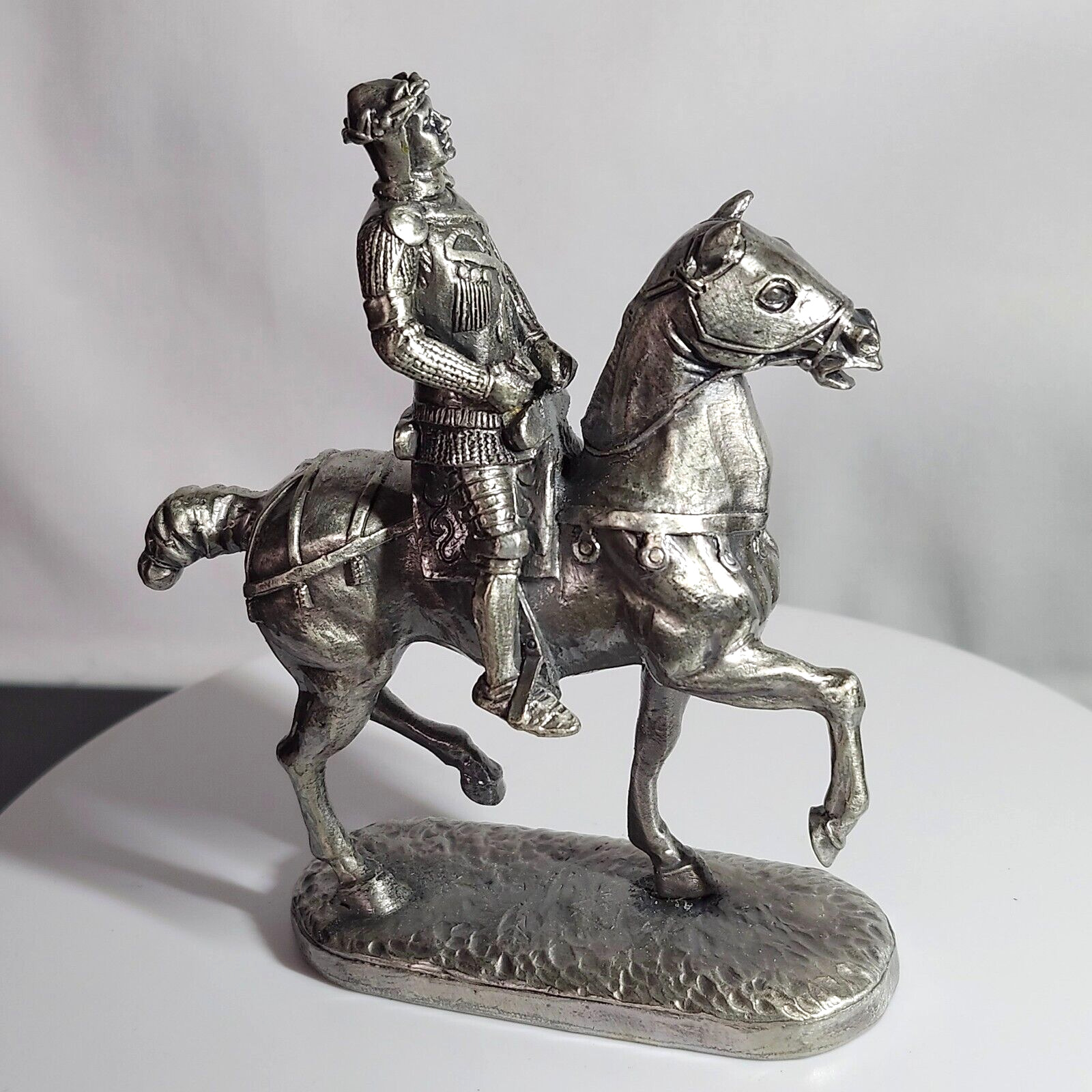 Vintage PEWTER Knight on Horseback \