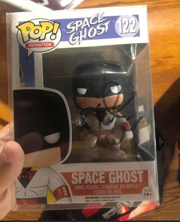 Funko Pop Space Ghost Signed Autographs Dave Willis , Aqua Teen Hunger Force Htf