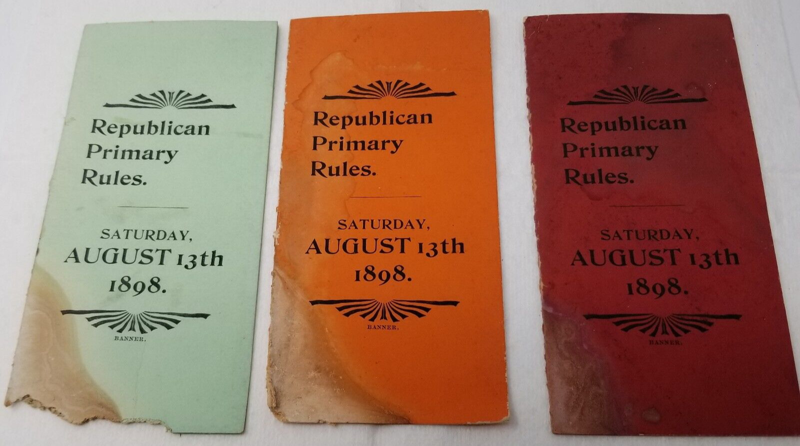 Republican Primary Rules 1898 Warren County Missouri Warrenton Set 3 Imperfect