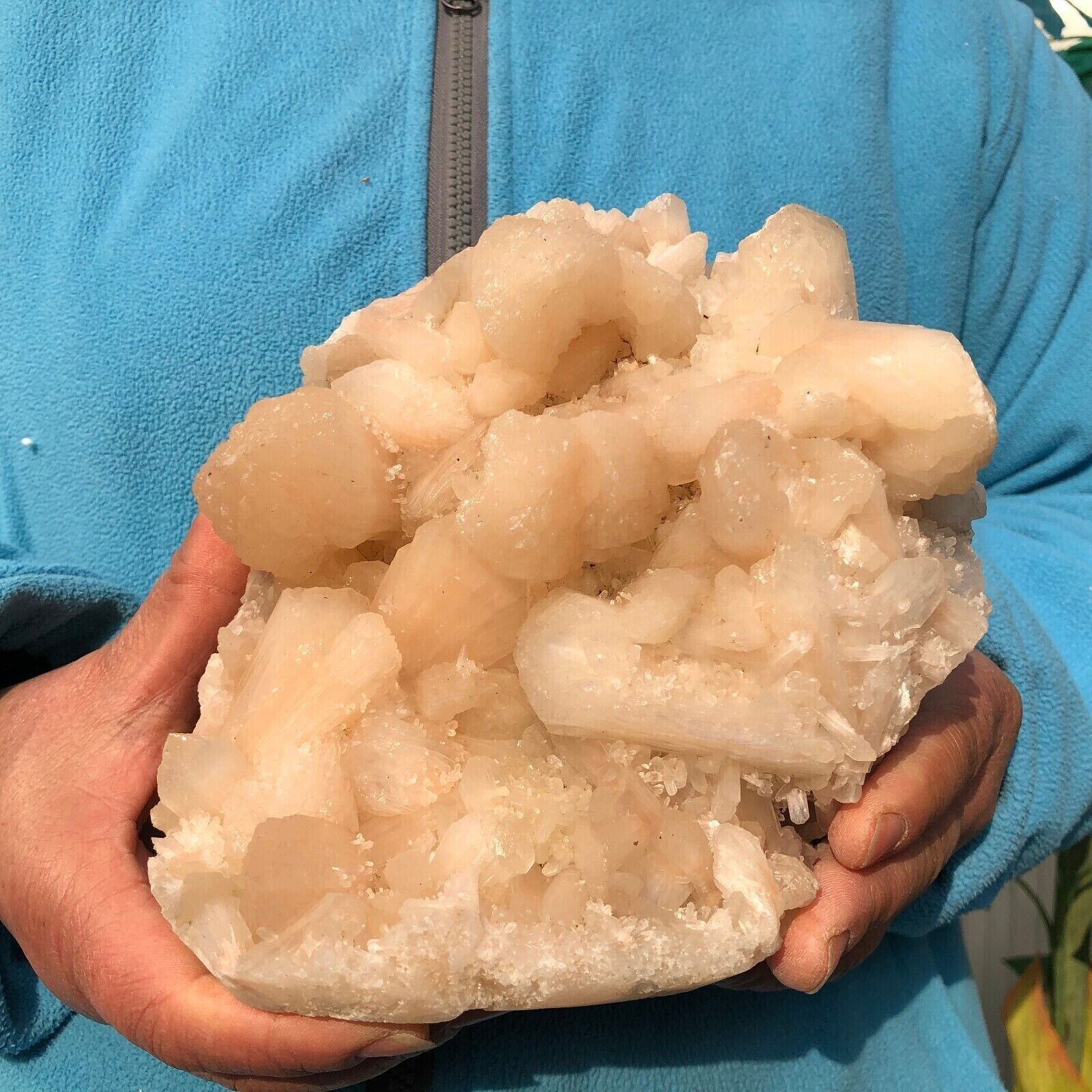 4.2 LB Natural White Calcite Quartz Crystal Cluster Mineral Specimen Healing
