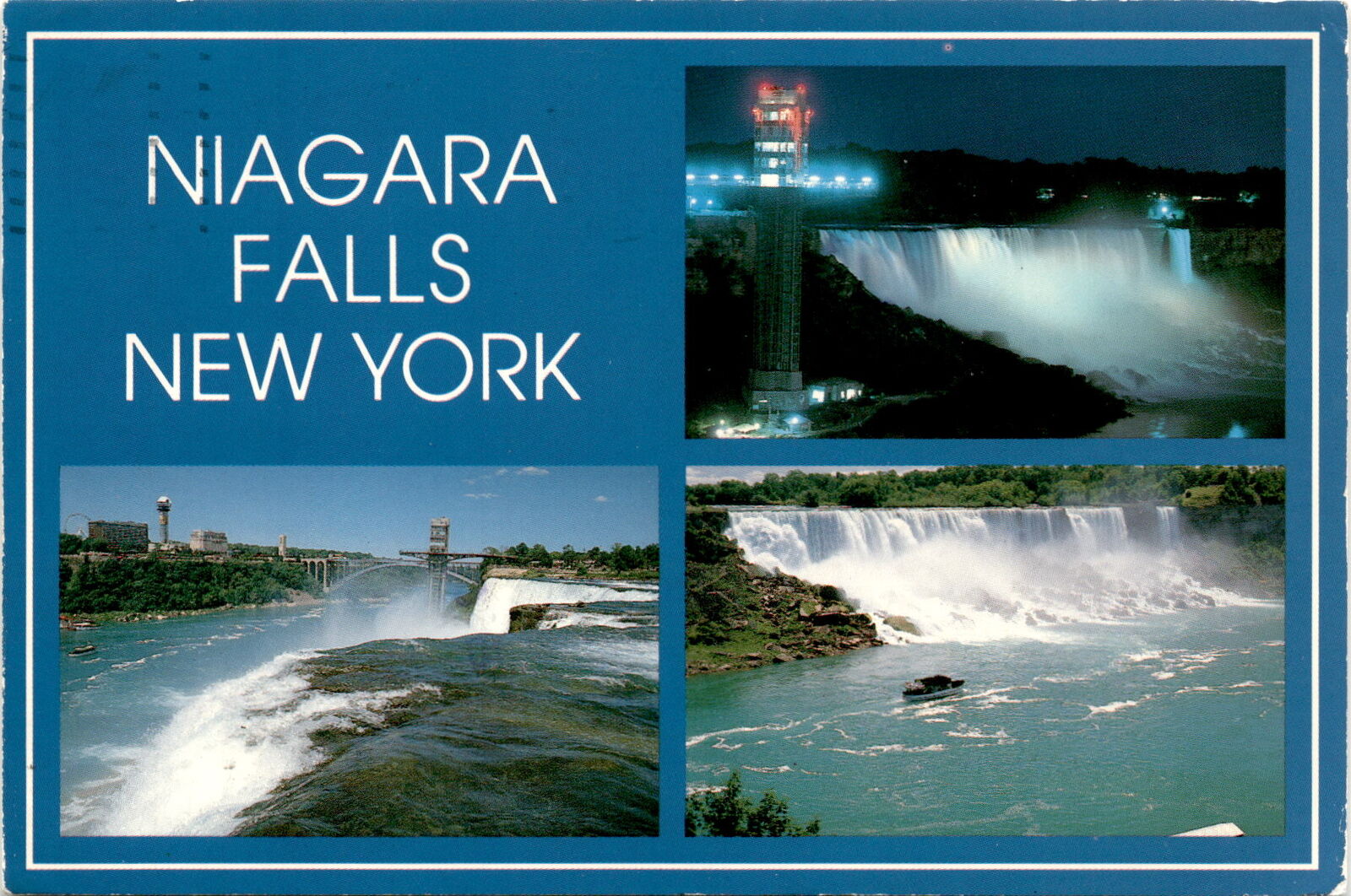 Niagara Falls, New York, Canadian Falls, American Falls, Chicago, Postcard