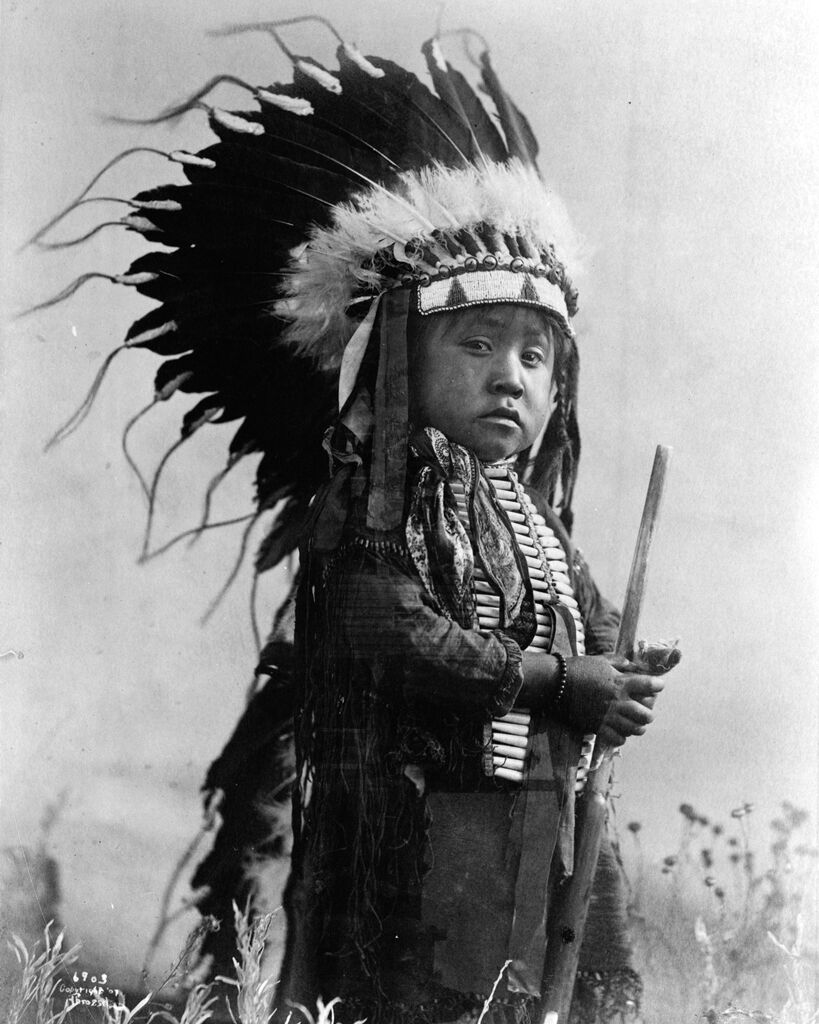 New 11x14 Native American Photo: Young Indian Boy, Future Warrior of Cheyenne