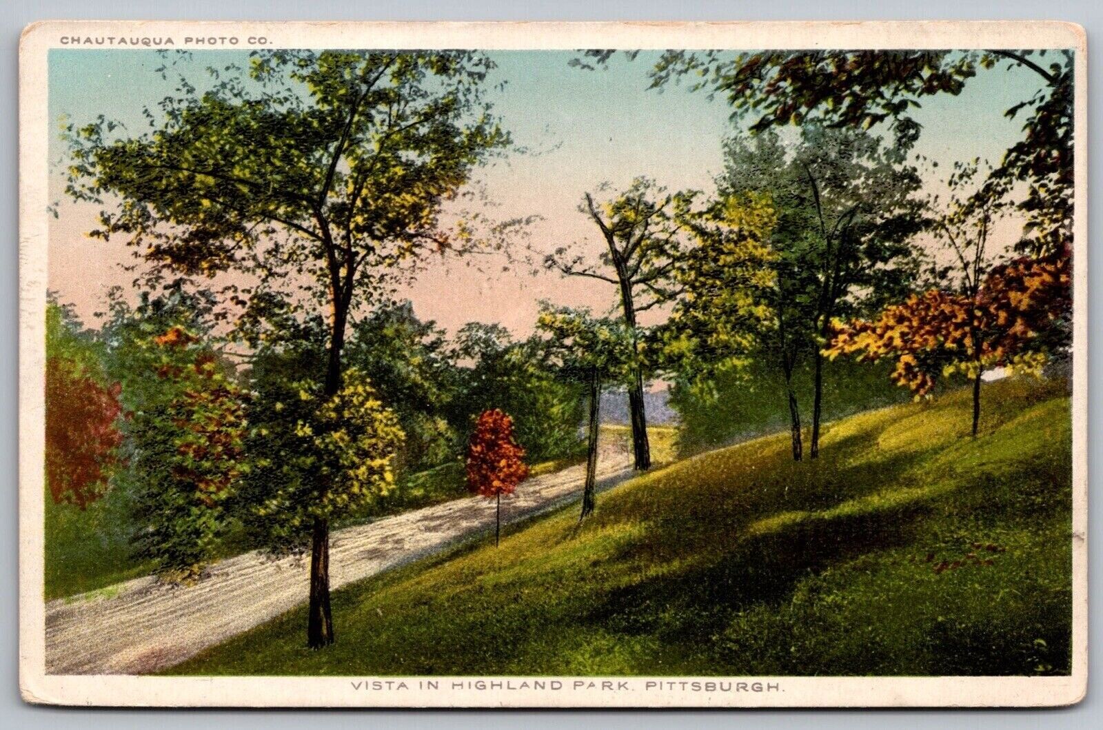 Vista Highland Park Pittsburgh Pennsylvania Country Road Penn PA VNG Postcard