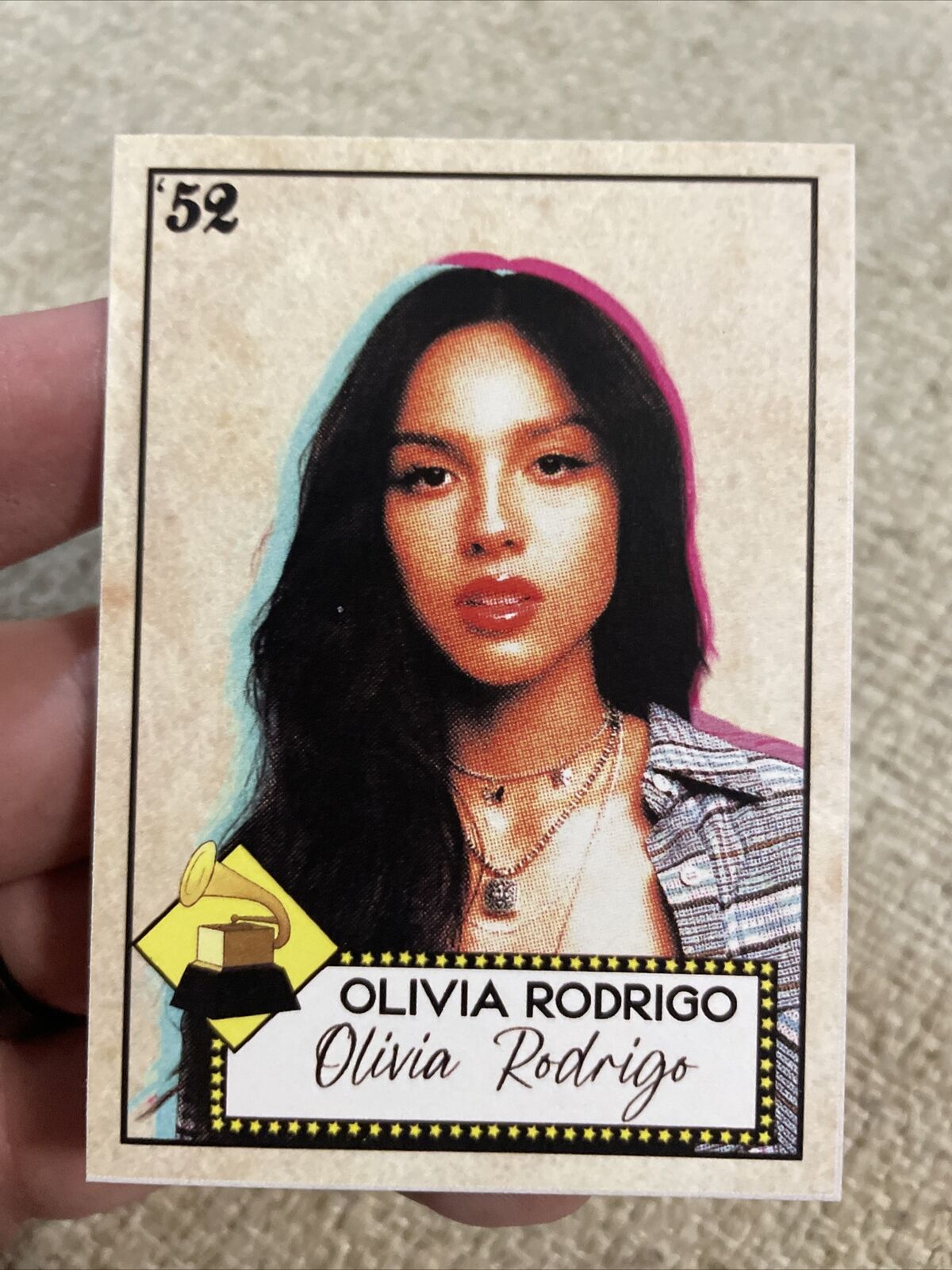 ‘52 Design Olivia Rodrigo Trading Card Art Print Trading Card  - by MPRINTS