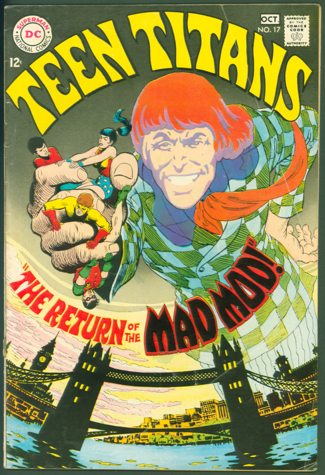 VTG 1968 DC Comics Teen Titans #17 VG Return of Mad Mod Nick Cardy Cover Art