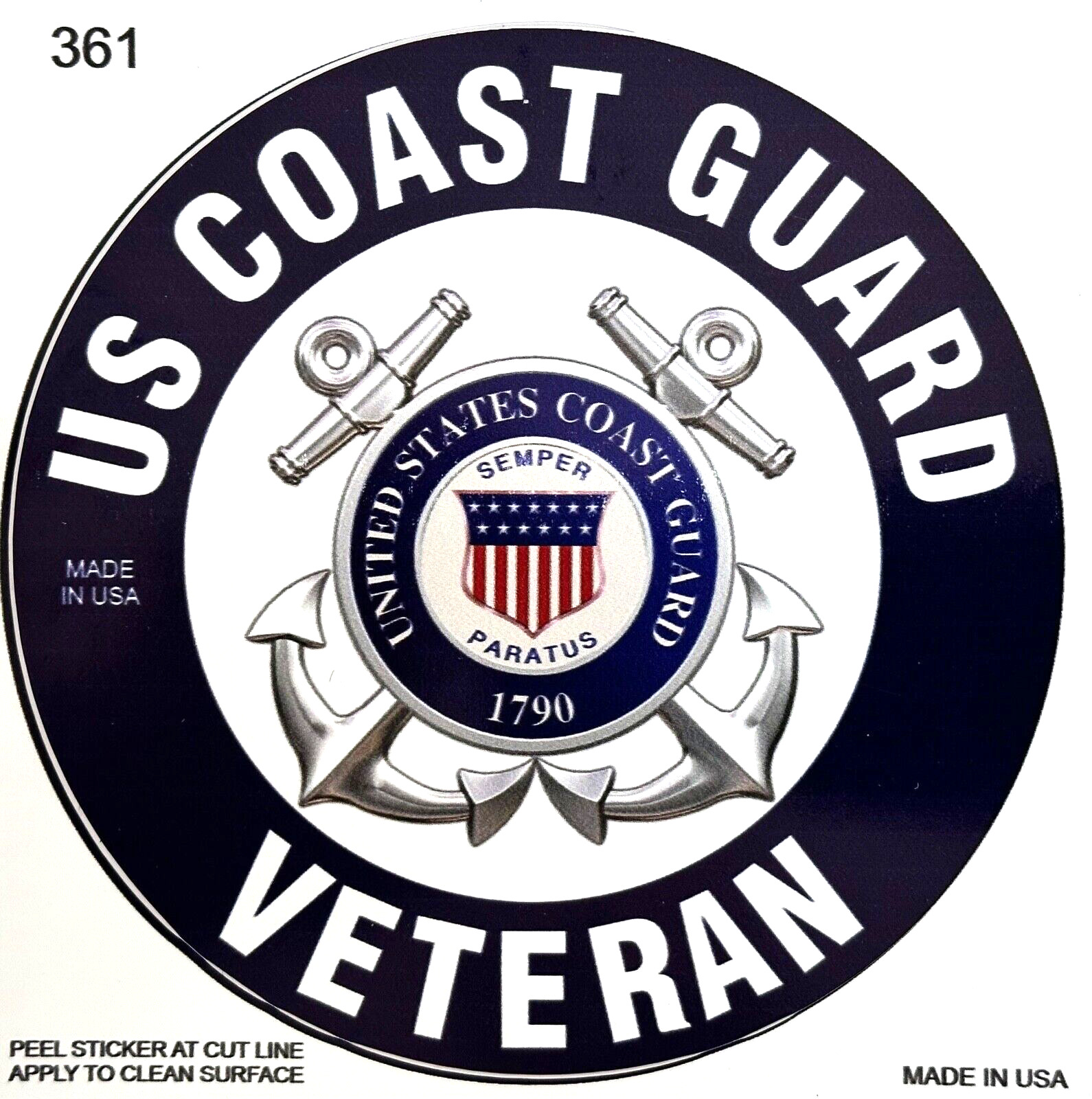 U.S. Coast Guard Veteran... Military... Truck  Decals Sticker  (4 Pack) #361