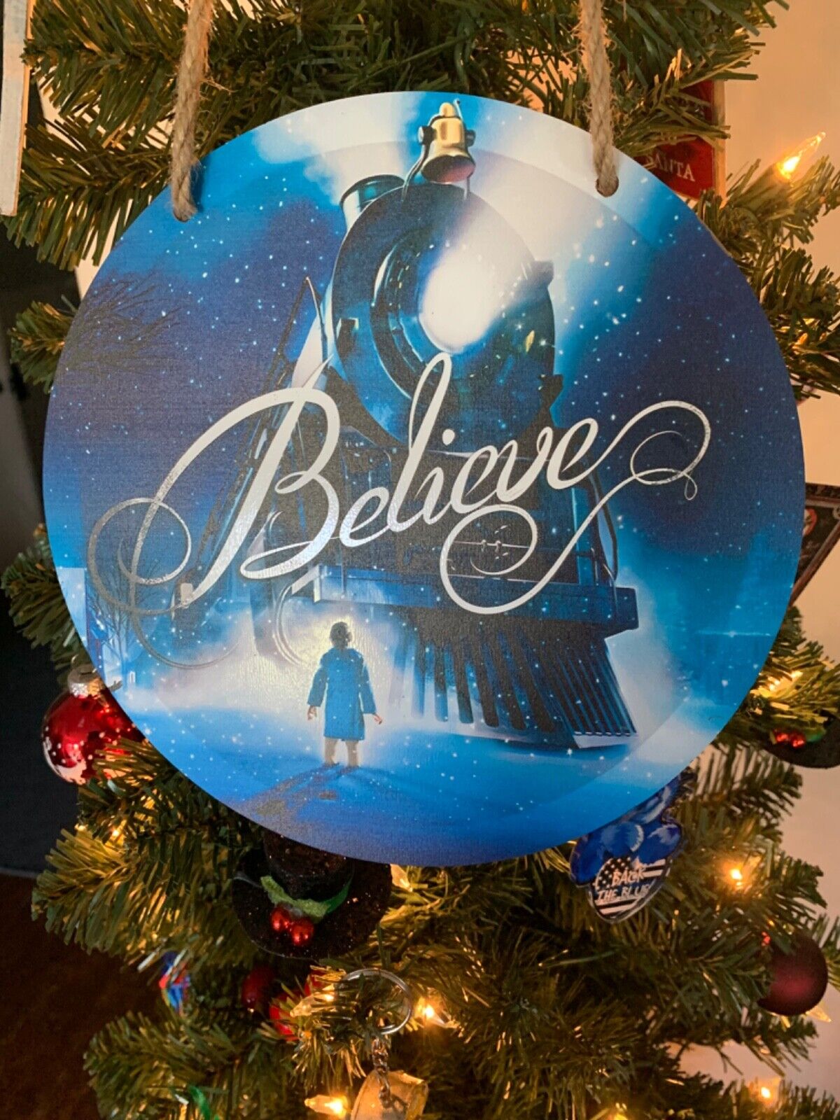 Christmas Polar Express 8” Round Plaque Only 50 Qnty. Ships With A Tracking  #