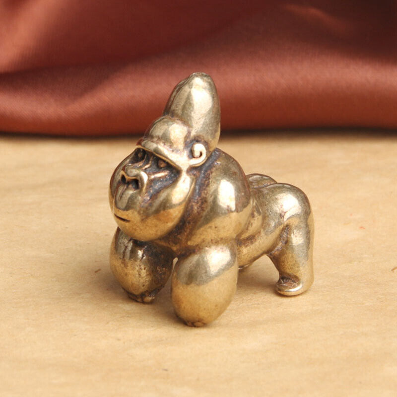 Solid Brass Gorilla Figurine Small Statue Home Ornaments Animal Figurines Gift