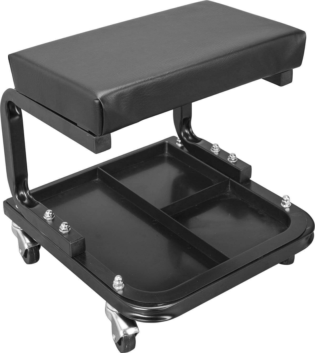 Rolling Creeper Garage/Shop Seat: Padded Mechanic Stool with Tool Tray