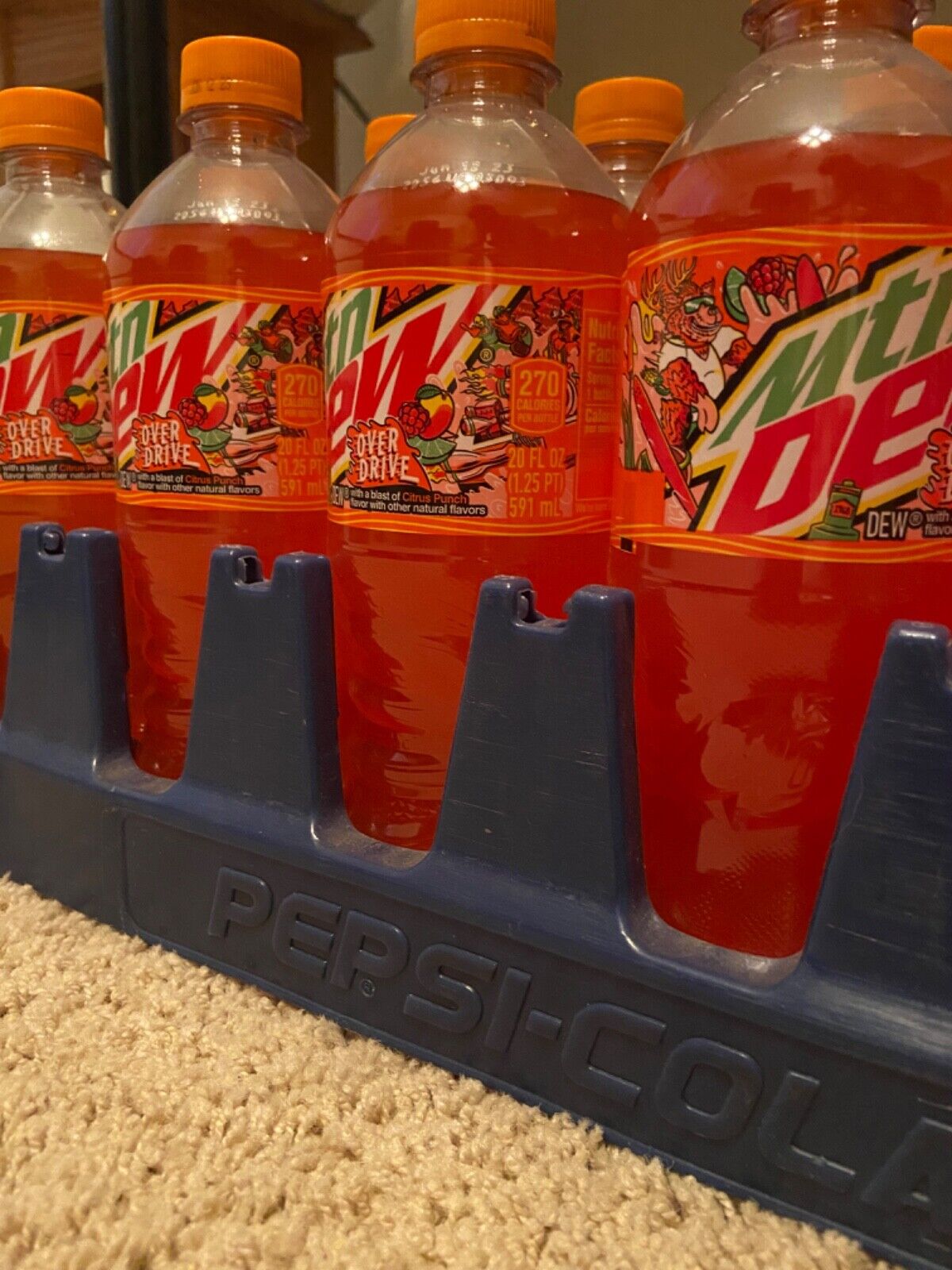 🥭OVERDRIVE MTN DEW BRAND NEW LIMITED 20OZ BOTTLES 🥭RARE MOUNTAIN DEW