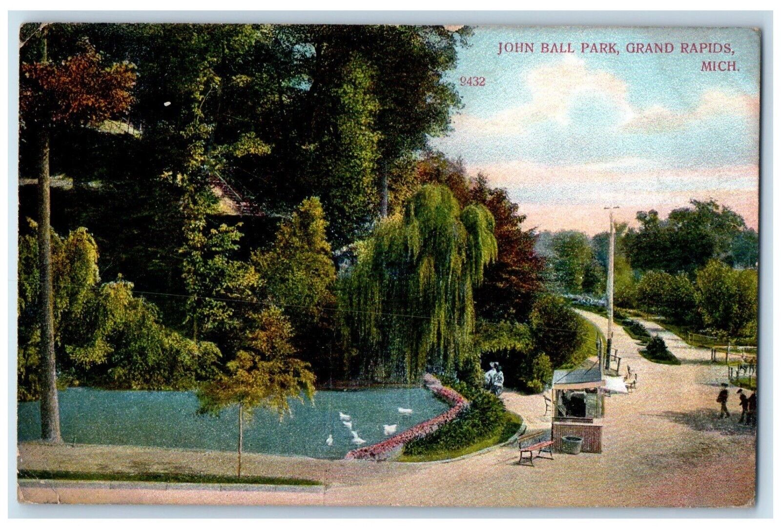 1909 John Ball Park Grand Rapids Michigan MI Belmont MI Antique Posted Postcard