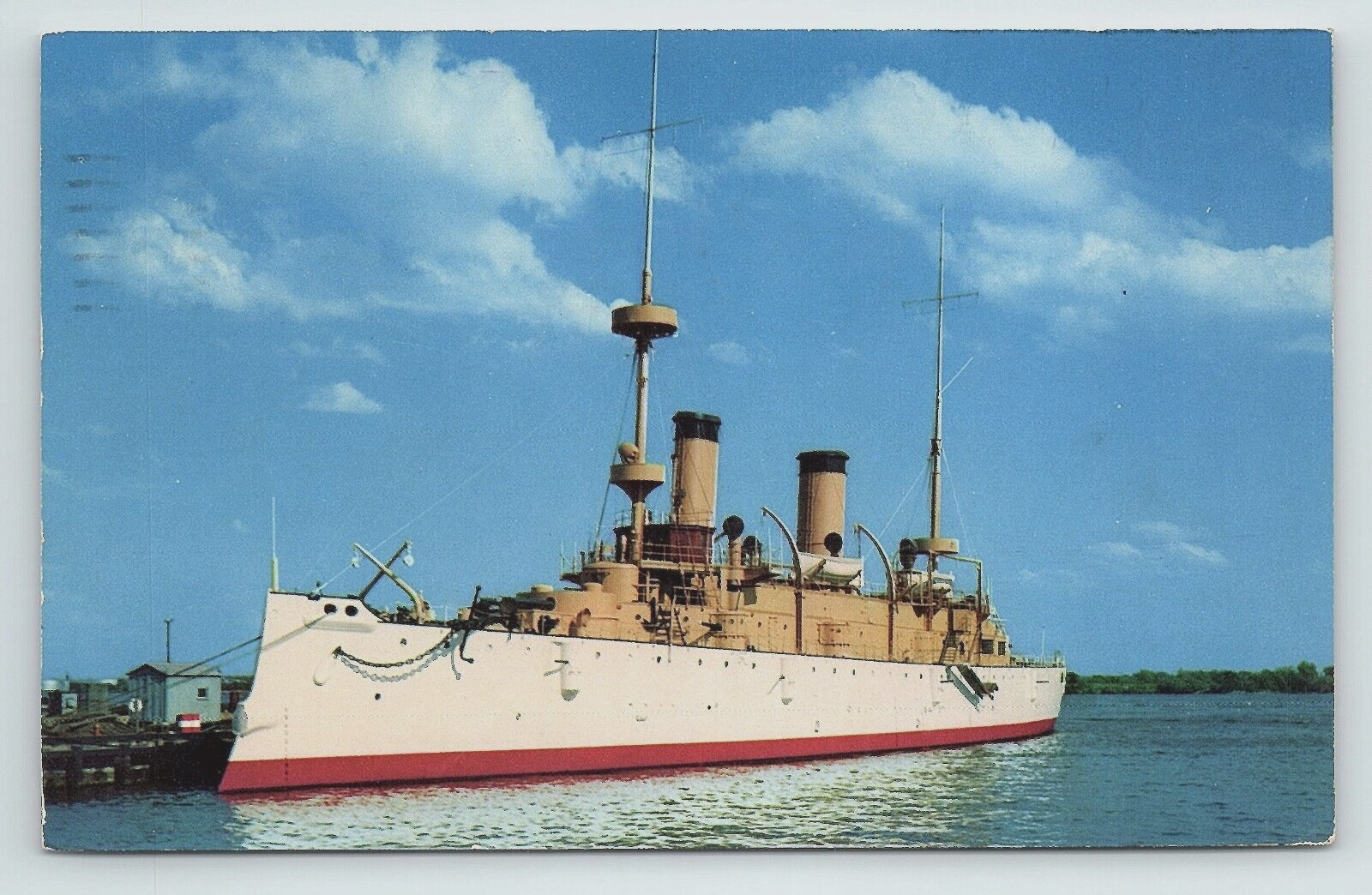USS Olympia Flagship Admiral Dewey Battle of Manila Bay c1961 Postcard    pc21