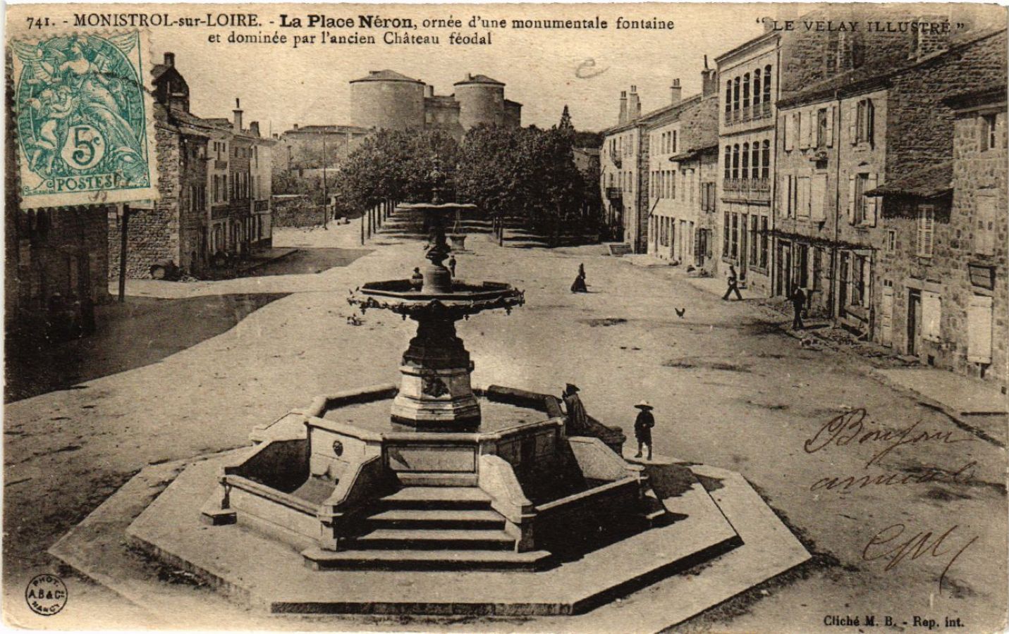 CPA MONISTROL-sur-LOIRE - Place Neron adorned with a monumental (517298)