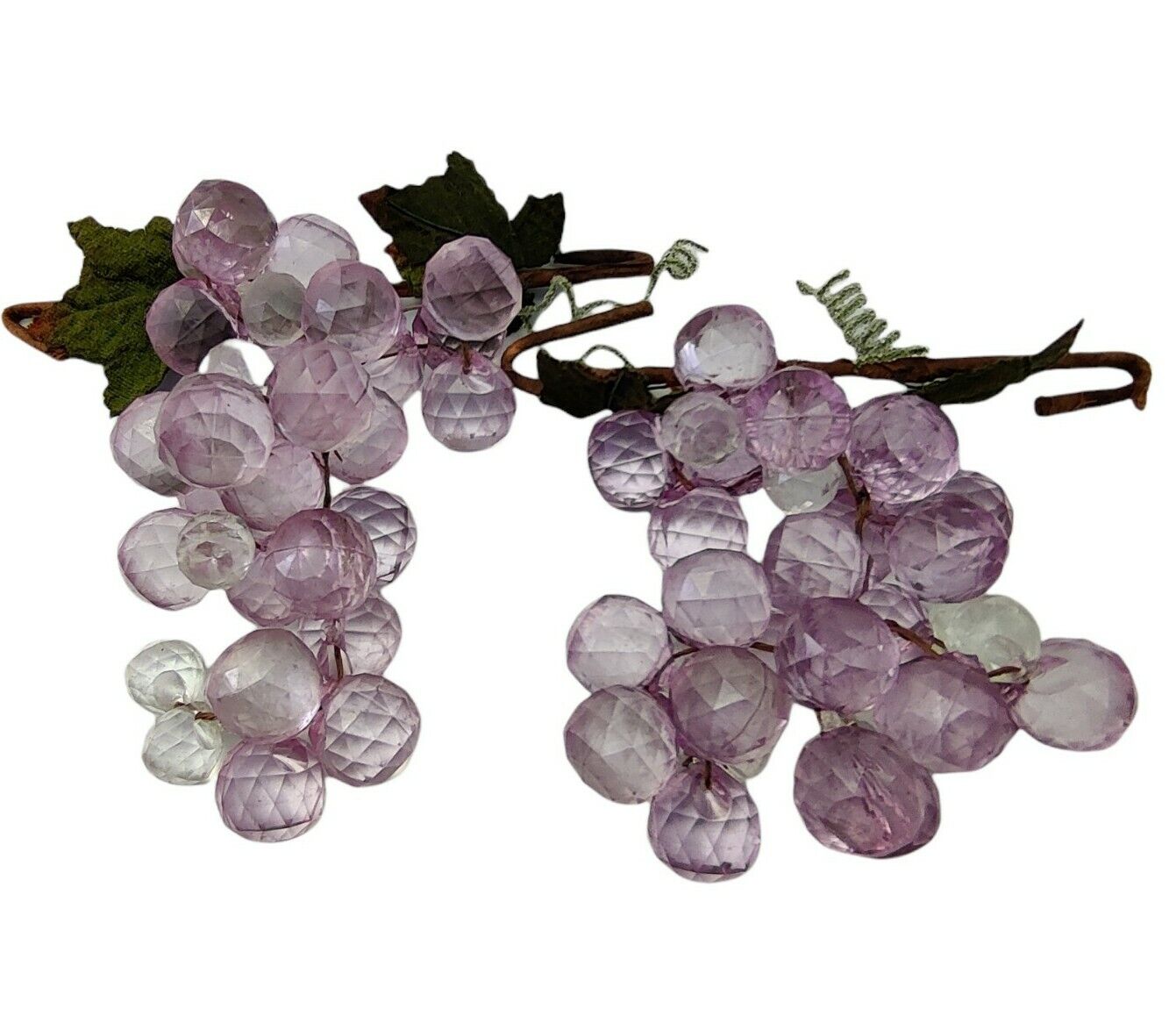 Vintage Purple Faceted MCM Plastic Grapes on Vine