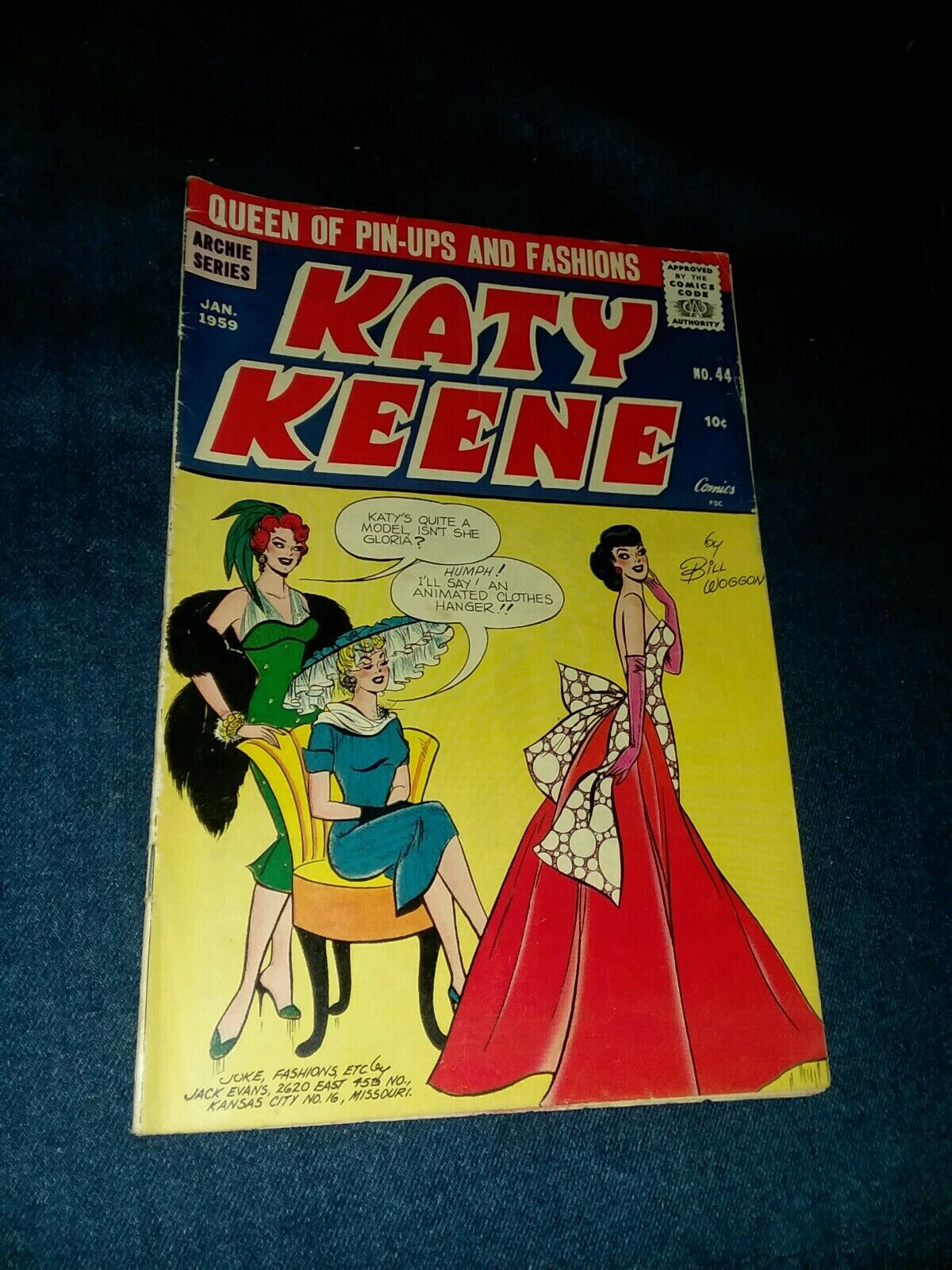 Katy Keene 44 archie comics 1959 silver age Fashions paper dolls boll woggon art
