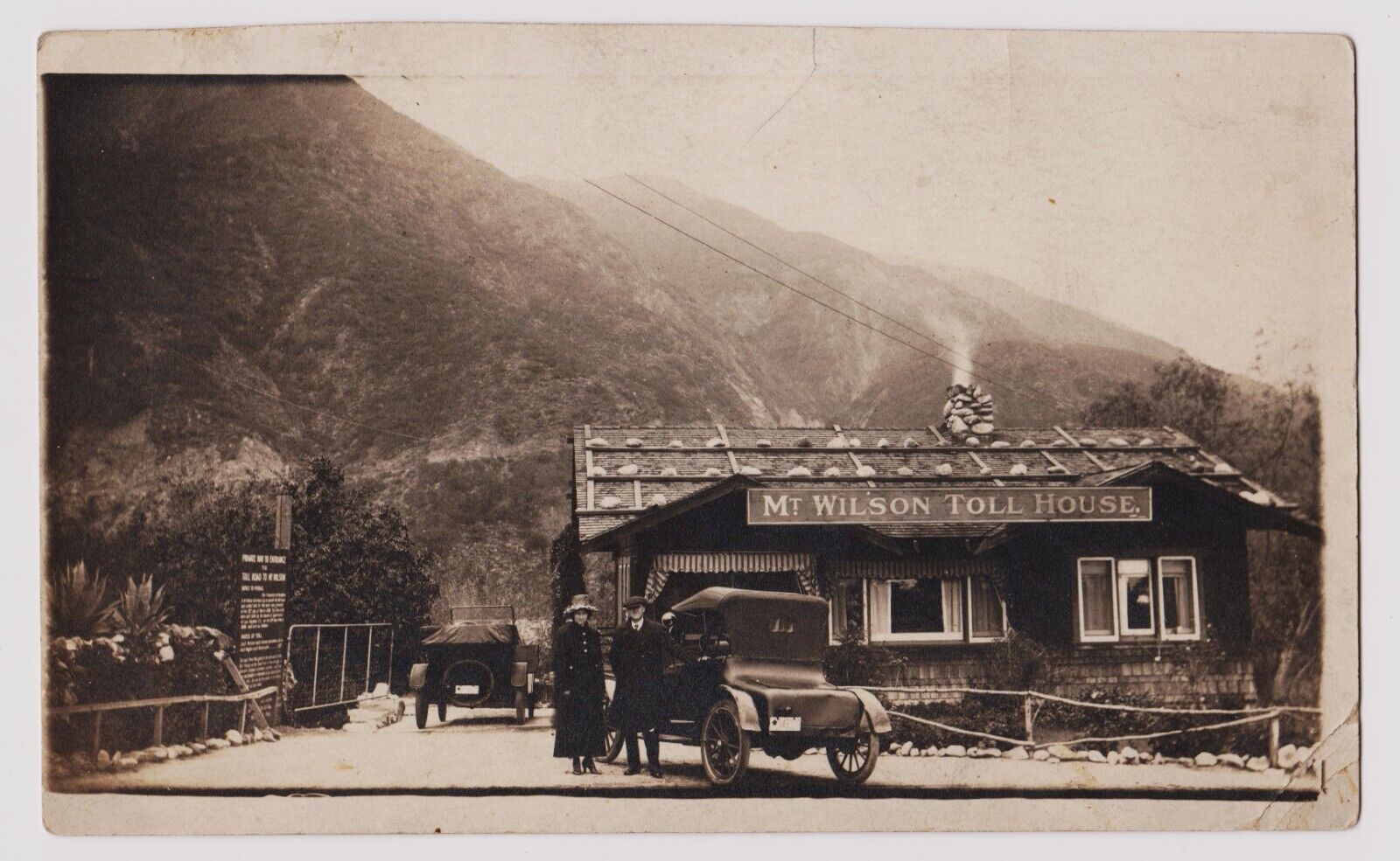 Mount Wilson Toll Road Gate - great RPPC postcard