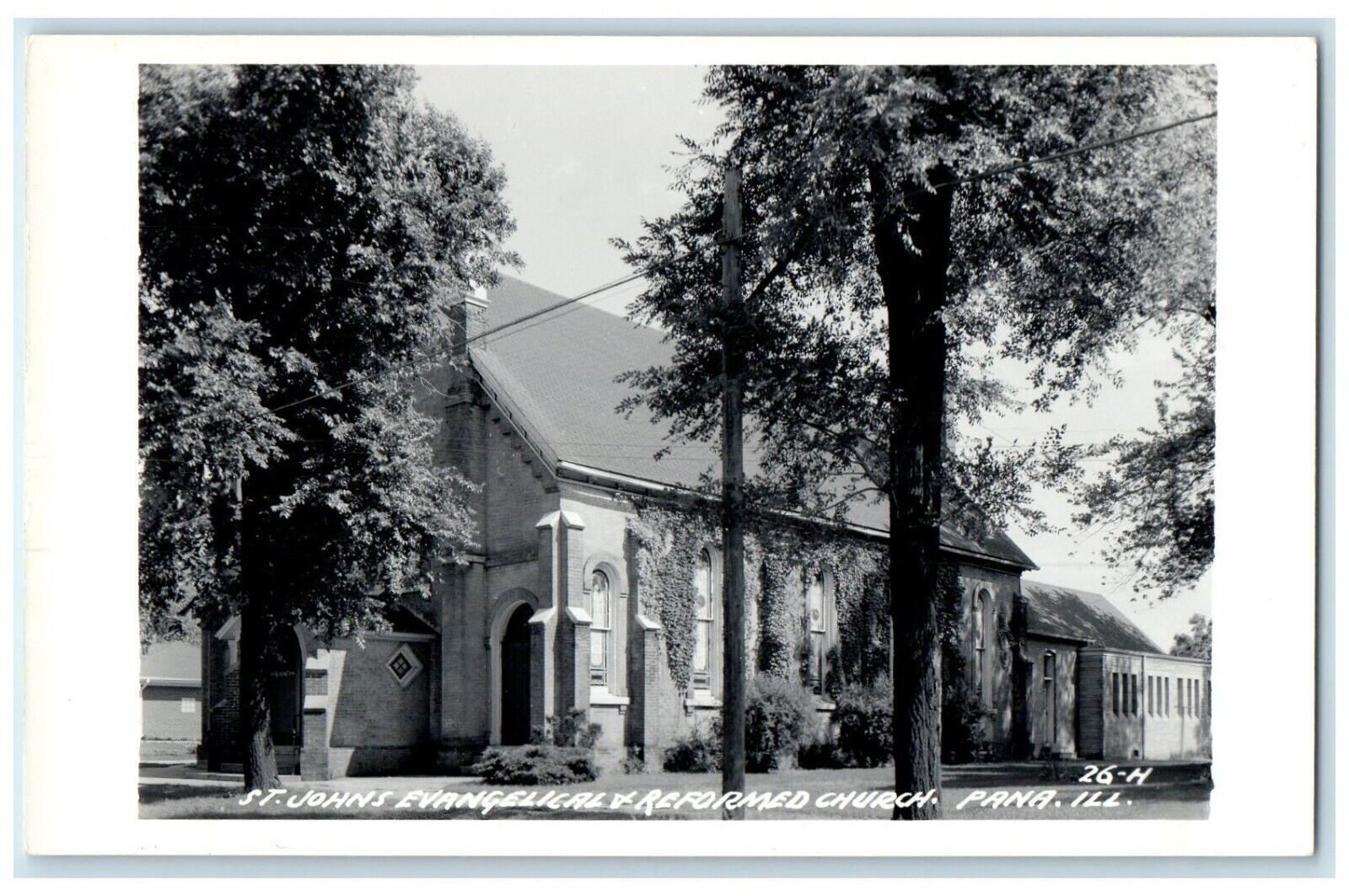 c1940s St. John Evangelical Reformed Church Pana Illinois IL RPPC Photo Postcard