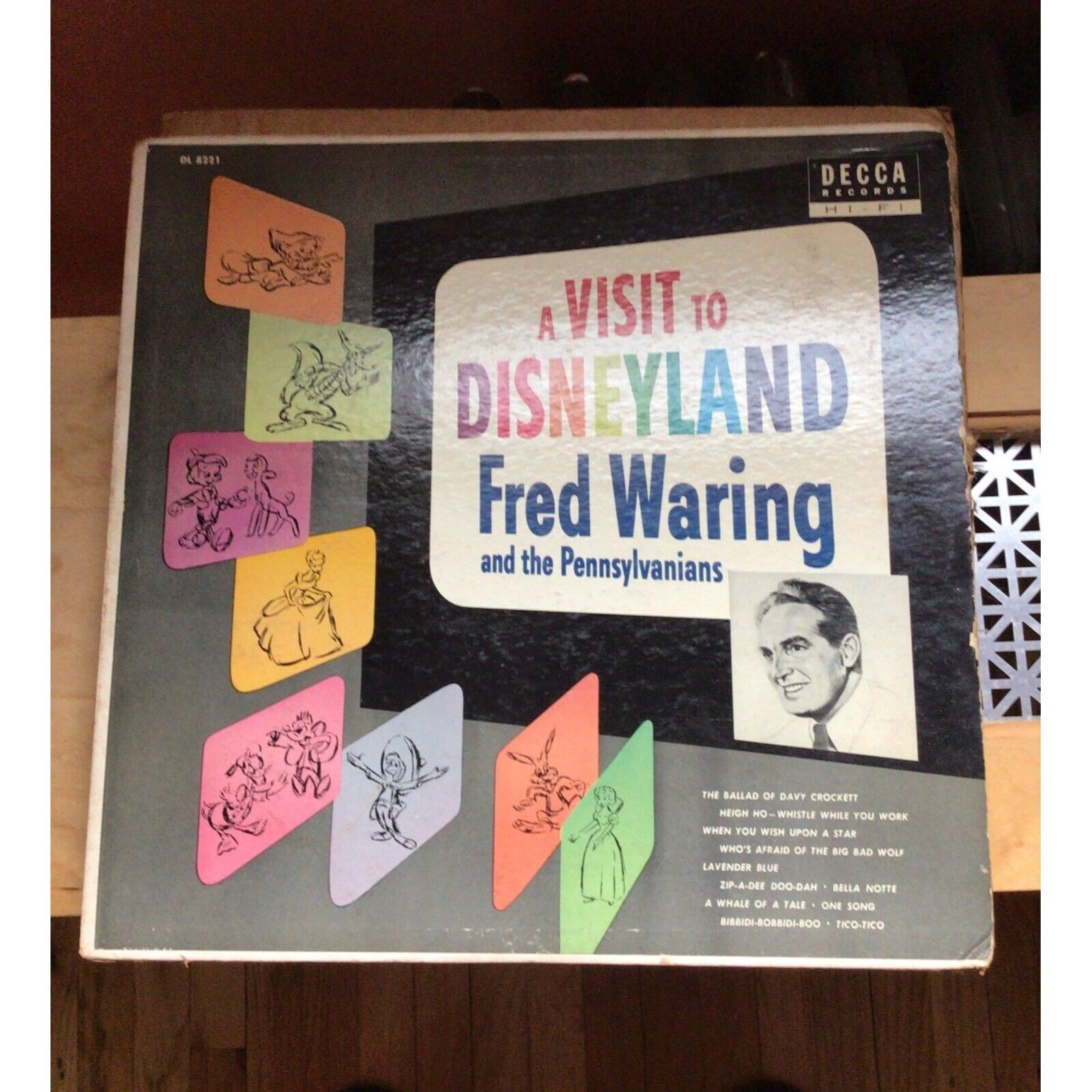 Visit to Disneyland Fred Waring '55 Record Vinyl with Original Mailer Box