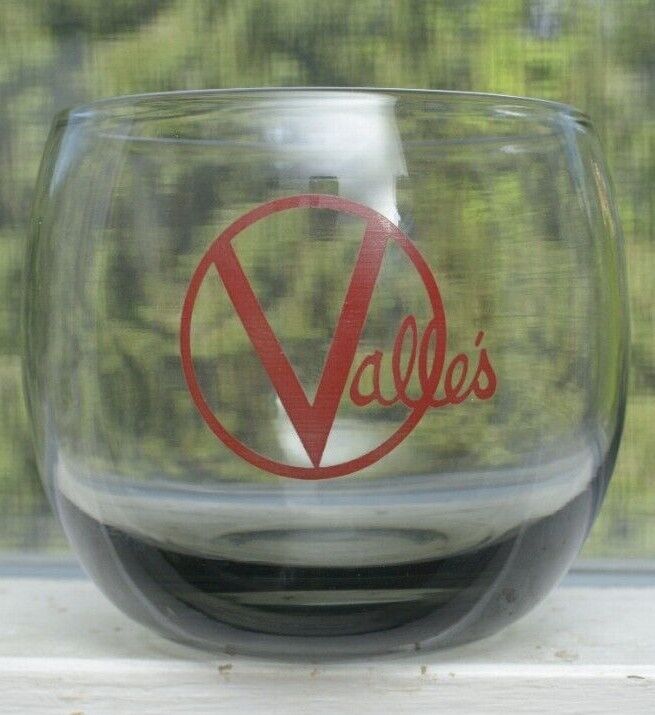 Vintage Valle\'s Steakhouse Round Smoked Glass - Advertising 