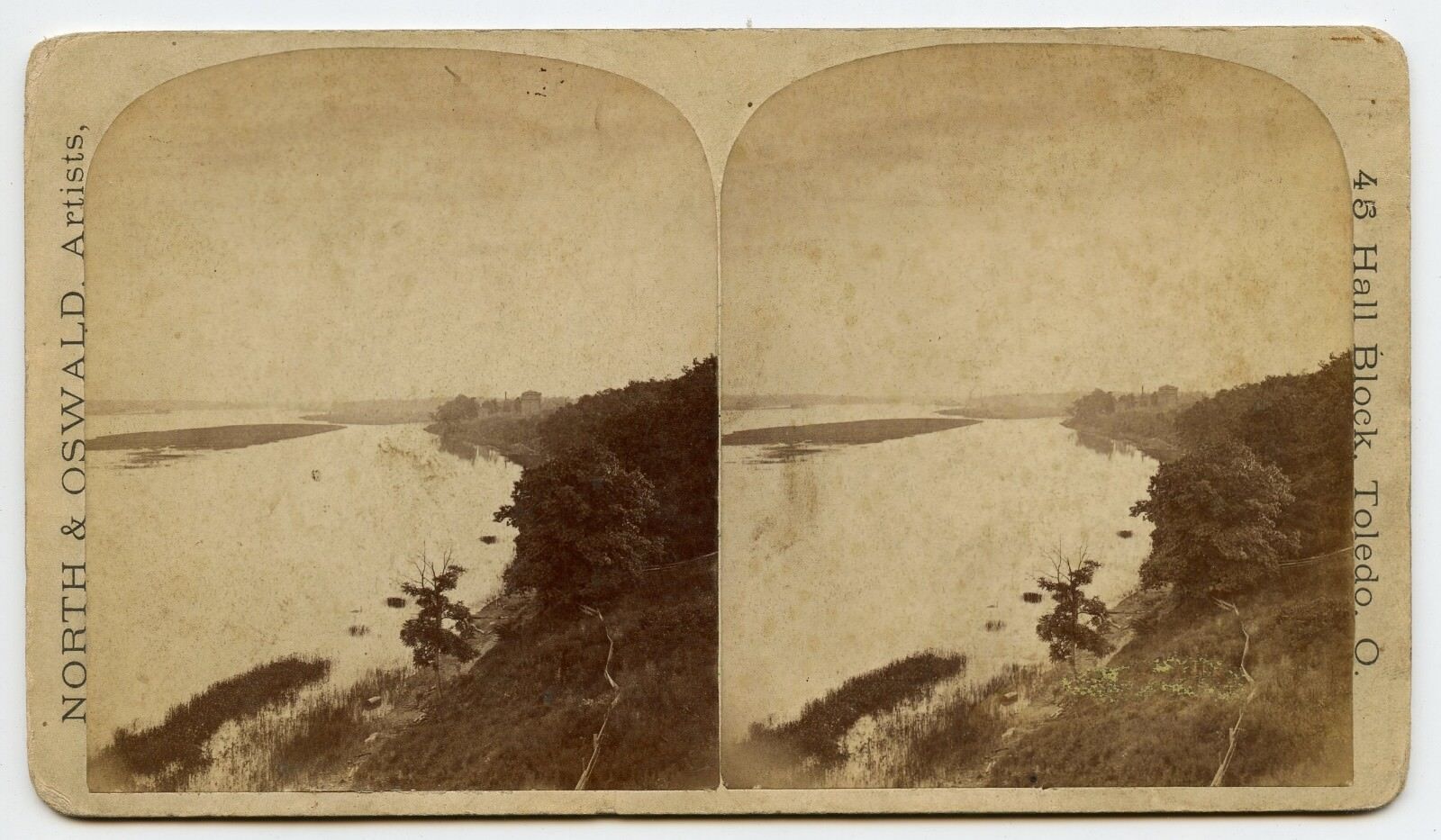  Maumee River near Toledo Ohio Vintage Stereoview Photo by North and Oswald