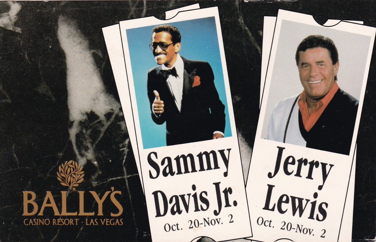 Chrome Postcard Bally\'s Casino Resort Las Vegas Sammy Davis JR. Jerry Lewis