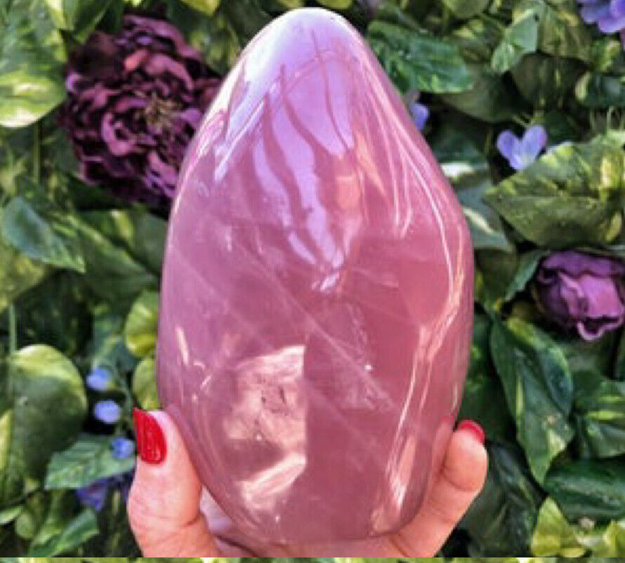 Natural Deep Pink/Rose Quartz Crystal Healing Reiki Decorate Crystal Free form