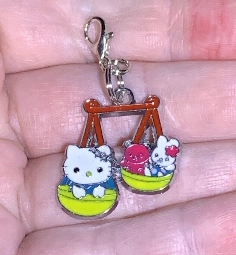 Silver Hello Kitty Charm Zipper Pull & Keychain Add On Clip