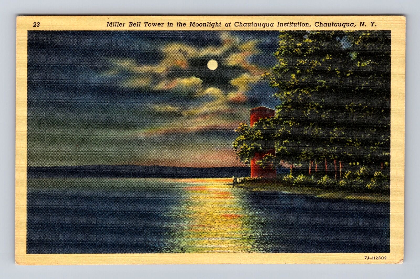 Chautauqua NY-New York, Miller Bell Tower, Chautauqua Inst, Vintage Postcard