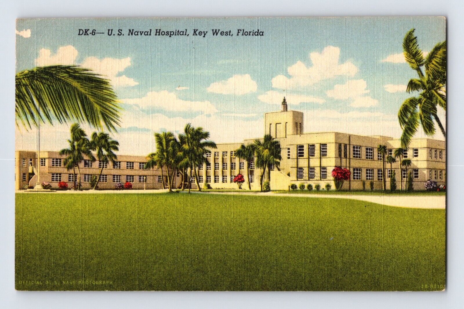 Postcard Florida Key West FL Naval Hospital 1946 Posted Linen
