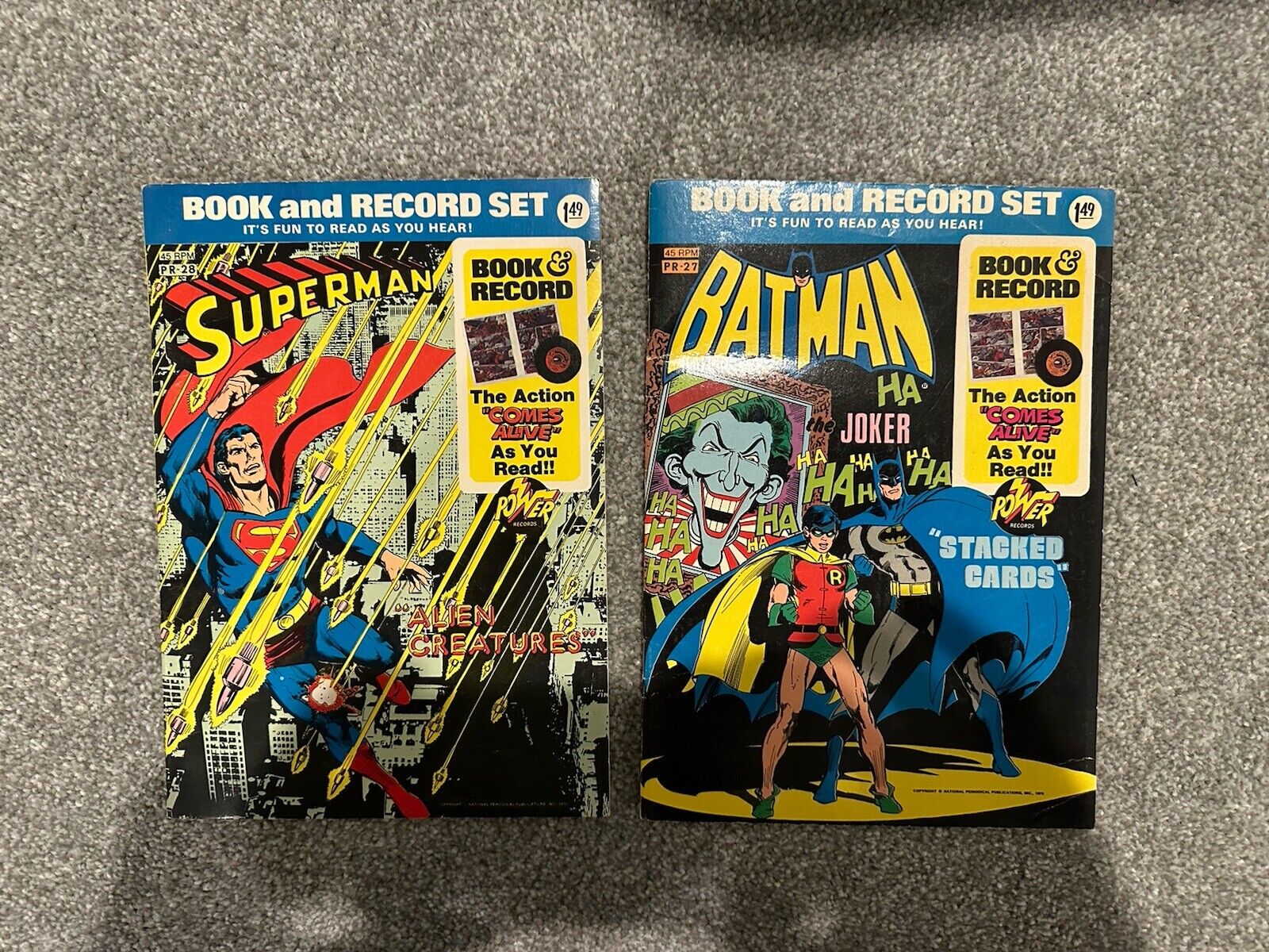 Lot of 2x Superman Book and Record Set PR-27, PR-28