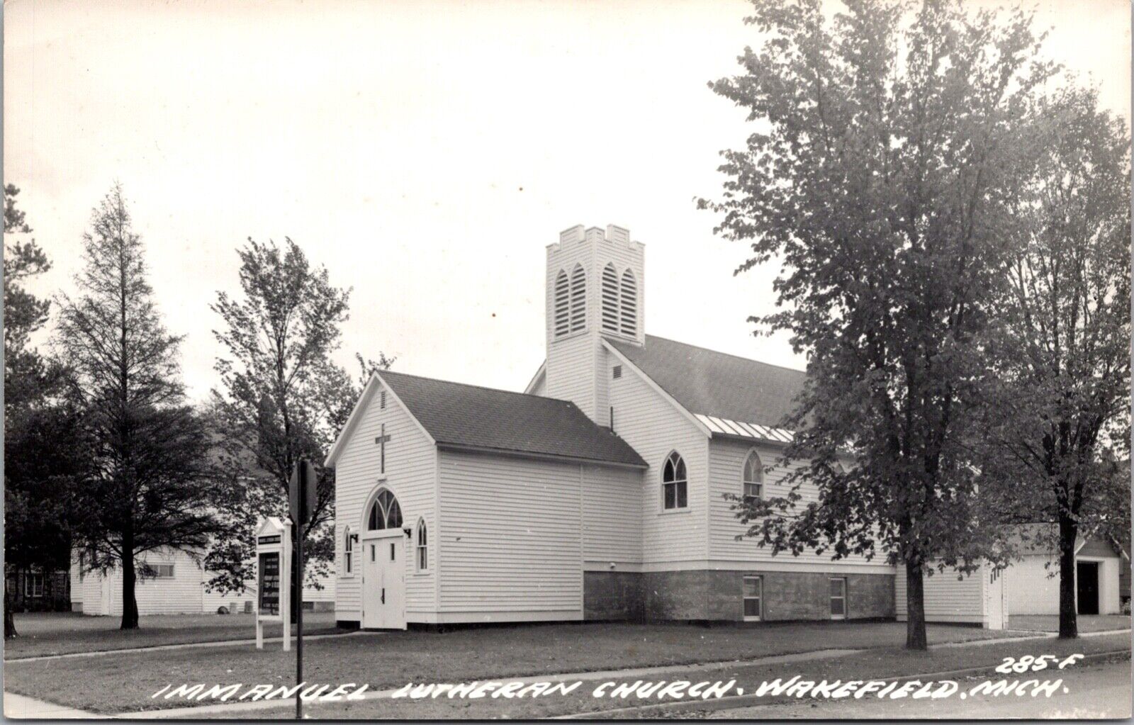 Real Photo Postcard Immanuel Lutheran Church in Wakefield, Michigan