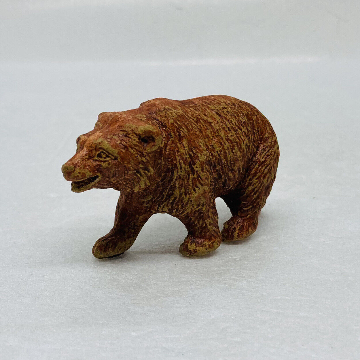 Vintage 1960s Ceramic Grizzly Bear Figurine 3” Pottery Textured Art Decor 18