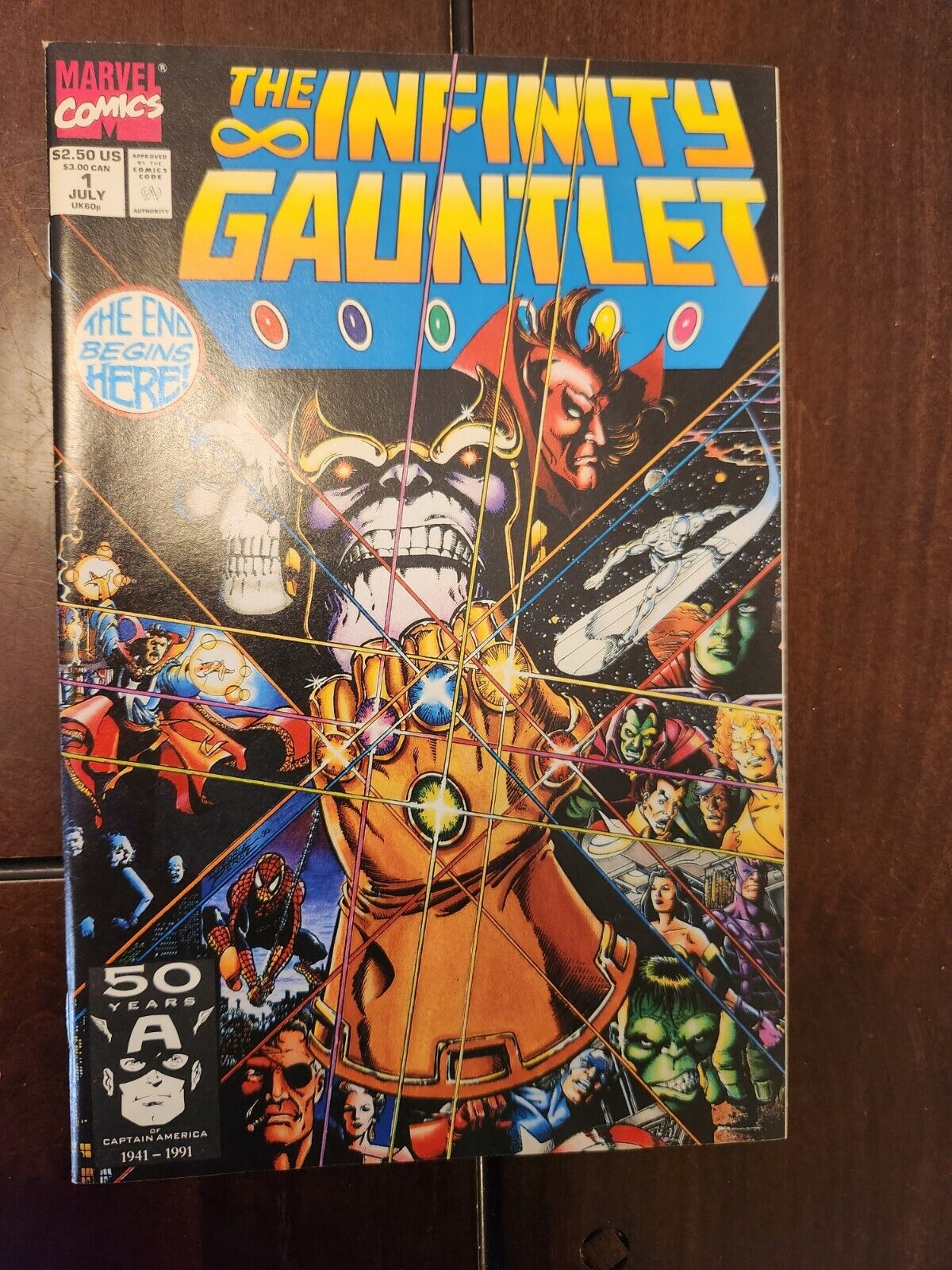 Infinity Gauntlet 1 George Perez Cover 1991 Marvel Comics