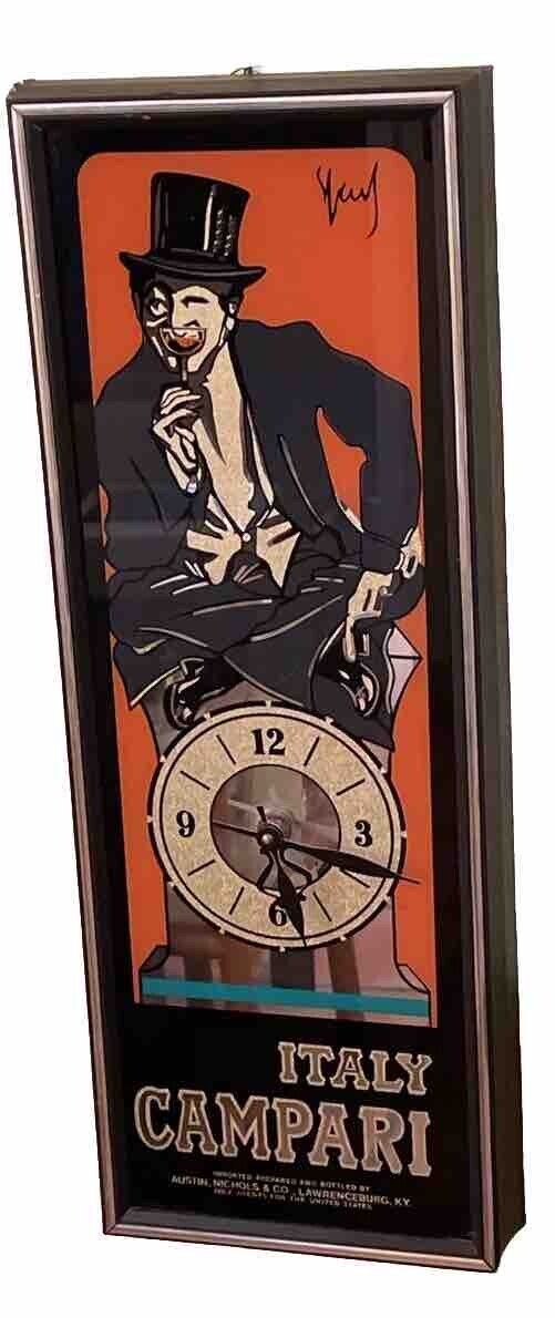 RARE Italy Campari Clock Alcohol  Bar Advertisement Sign austin nichols & co